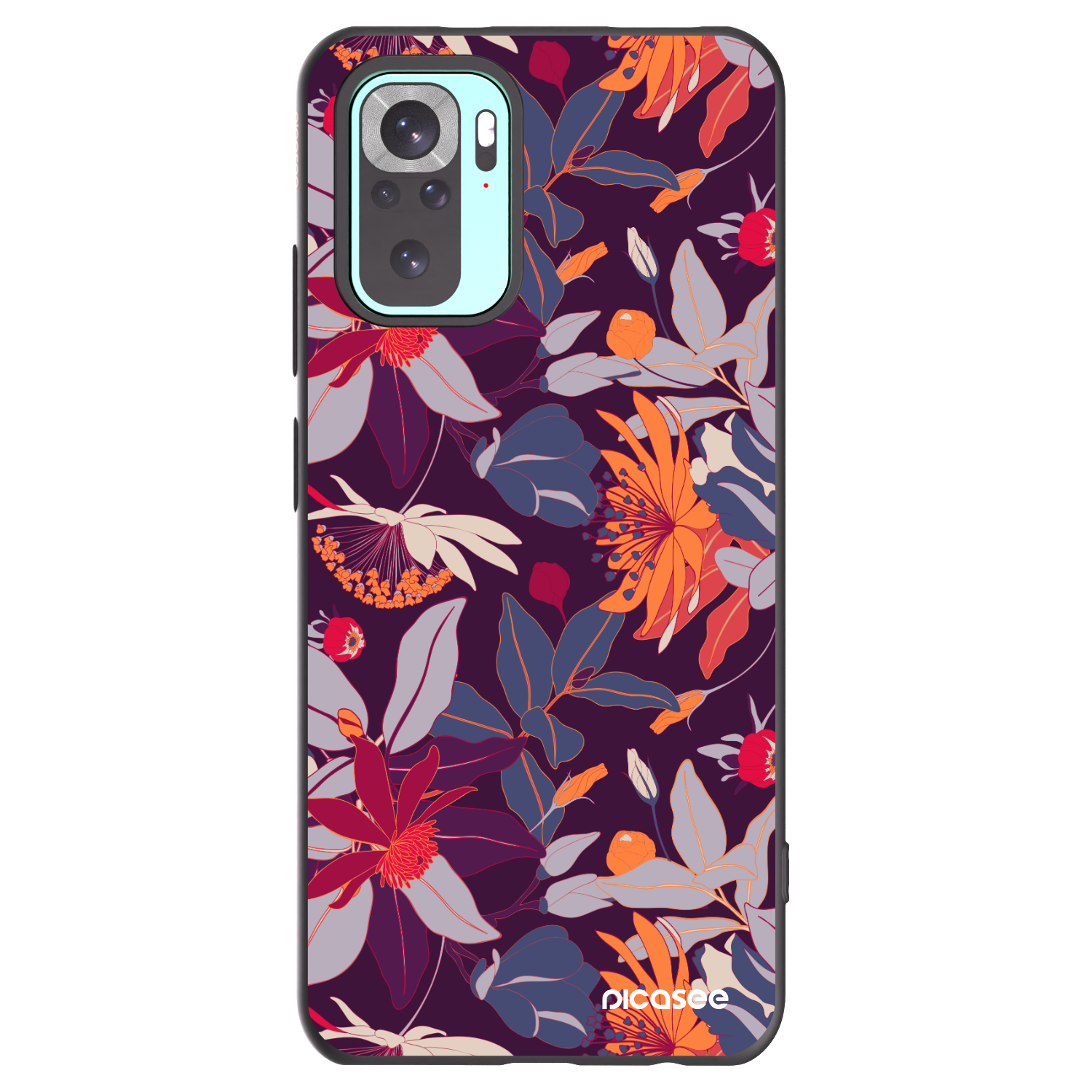 Picasee silikonový černý obal pro Xiaomi Redmi Note 10 Pro - Purple Leaf