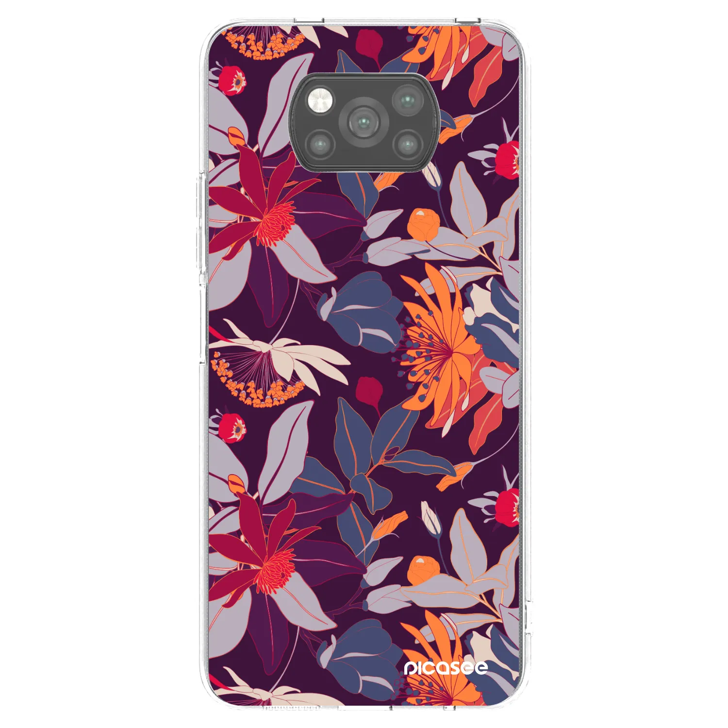 Picasee silikonový černý obal pro Xiaomi Poco X3 Pro - Purple Leaf