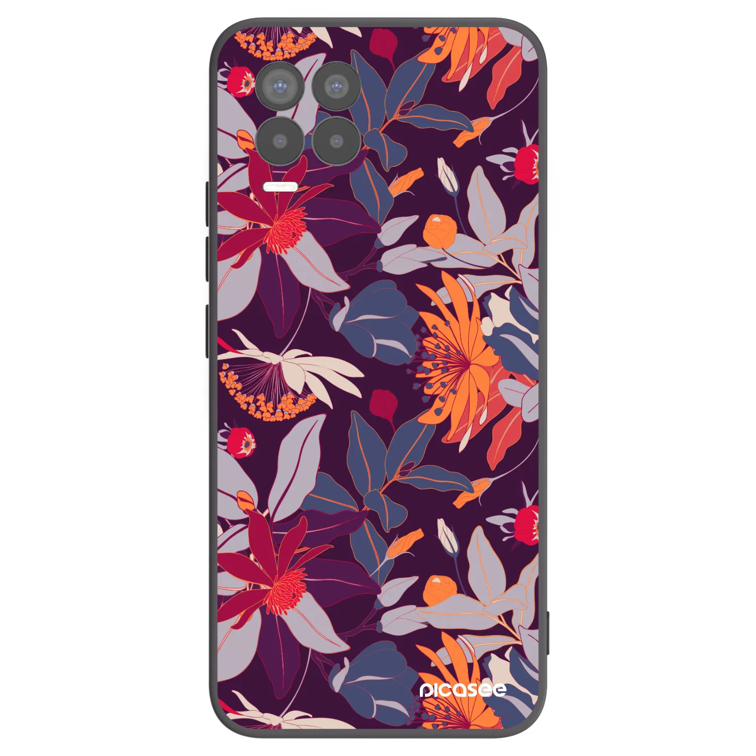 Picasee silikonový černý obal pro Realme 8 Pro - Purple Leaf