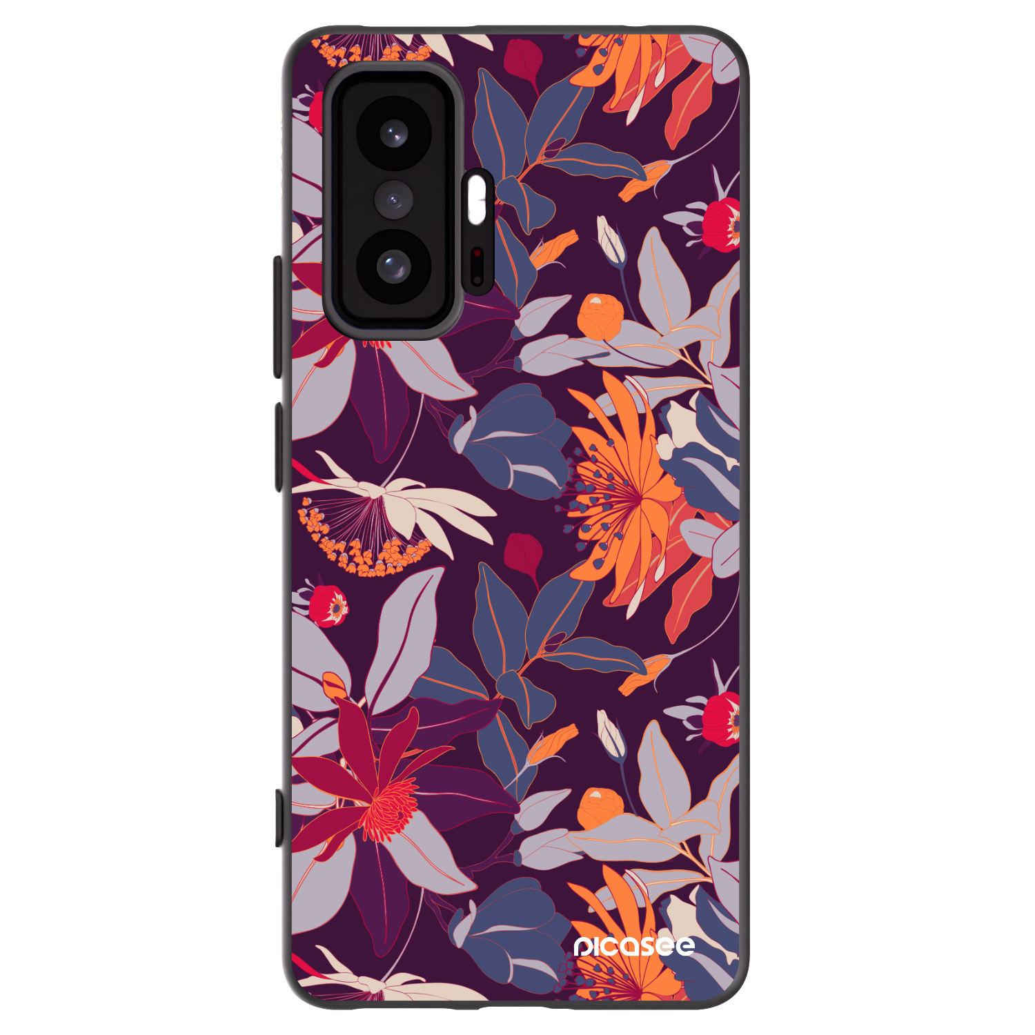 Picasee silikonový černý obal pro Xiaomi 11T Pro - Purple Leaf