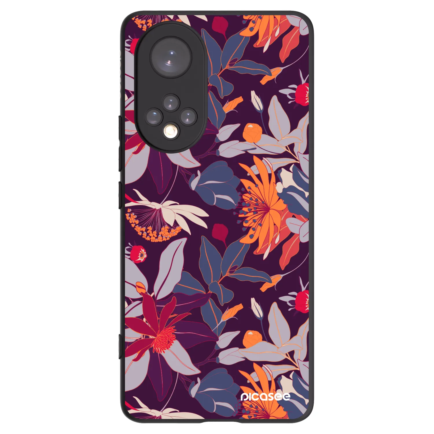 Picasee silikonový černý obal pro Honor 50 5G - Purple Leaf