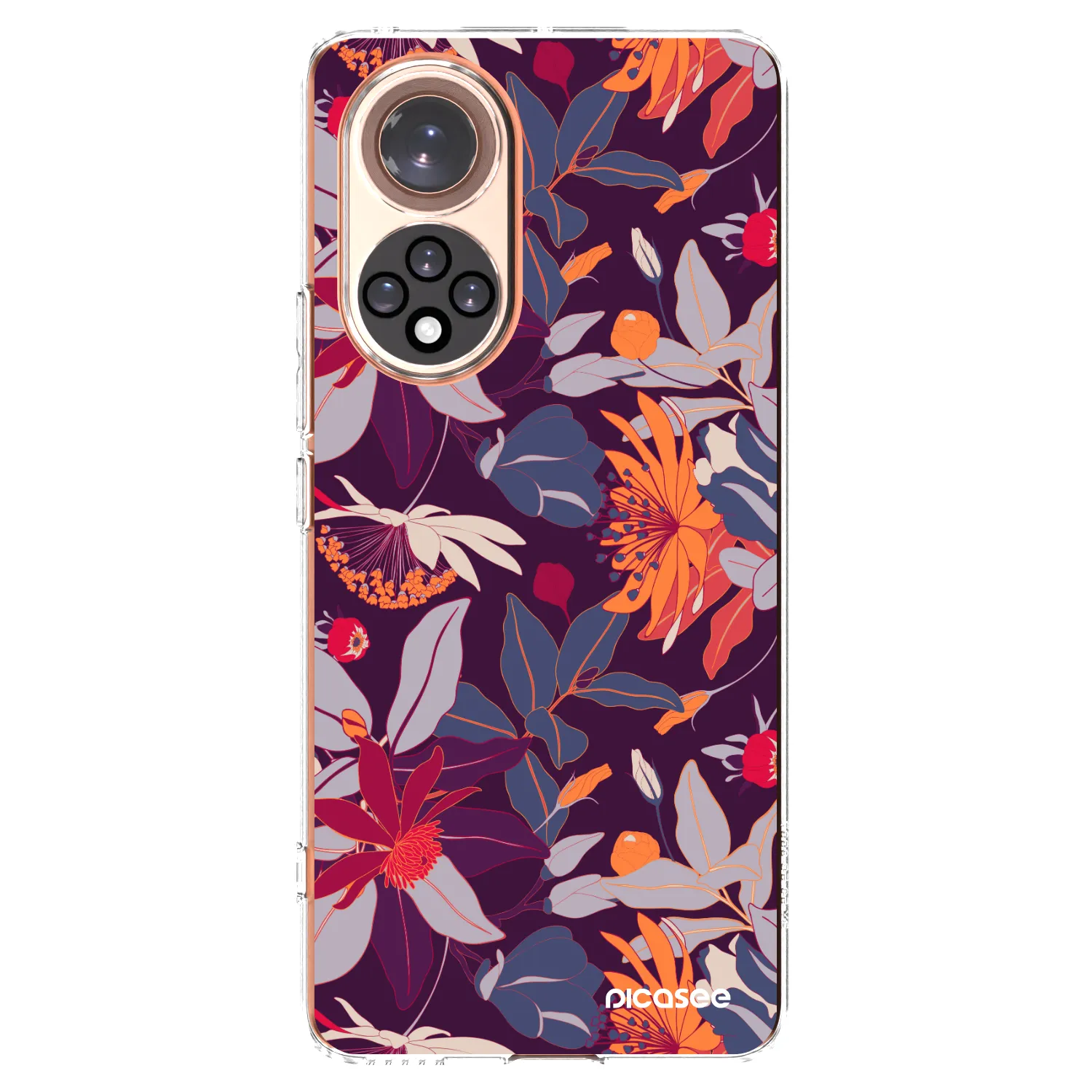 Picasee silikonový průhledný obal pro Honor 50 5G - Purple Leaf