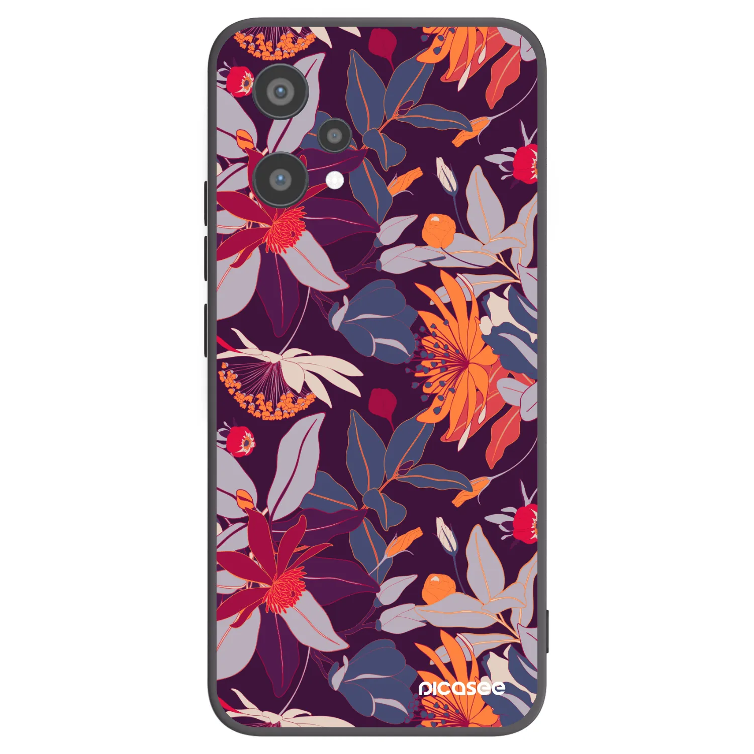 Picasee silikonový černý obal pro Realme 9 Pro 5G - Purple Leaf