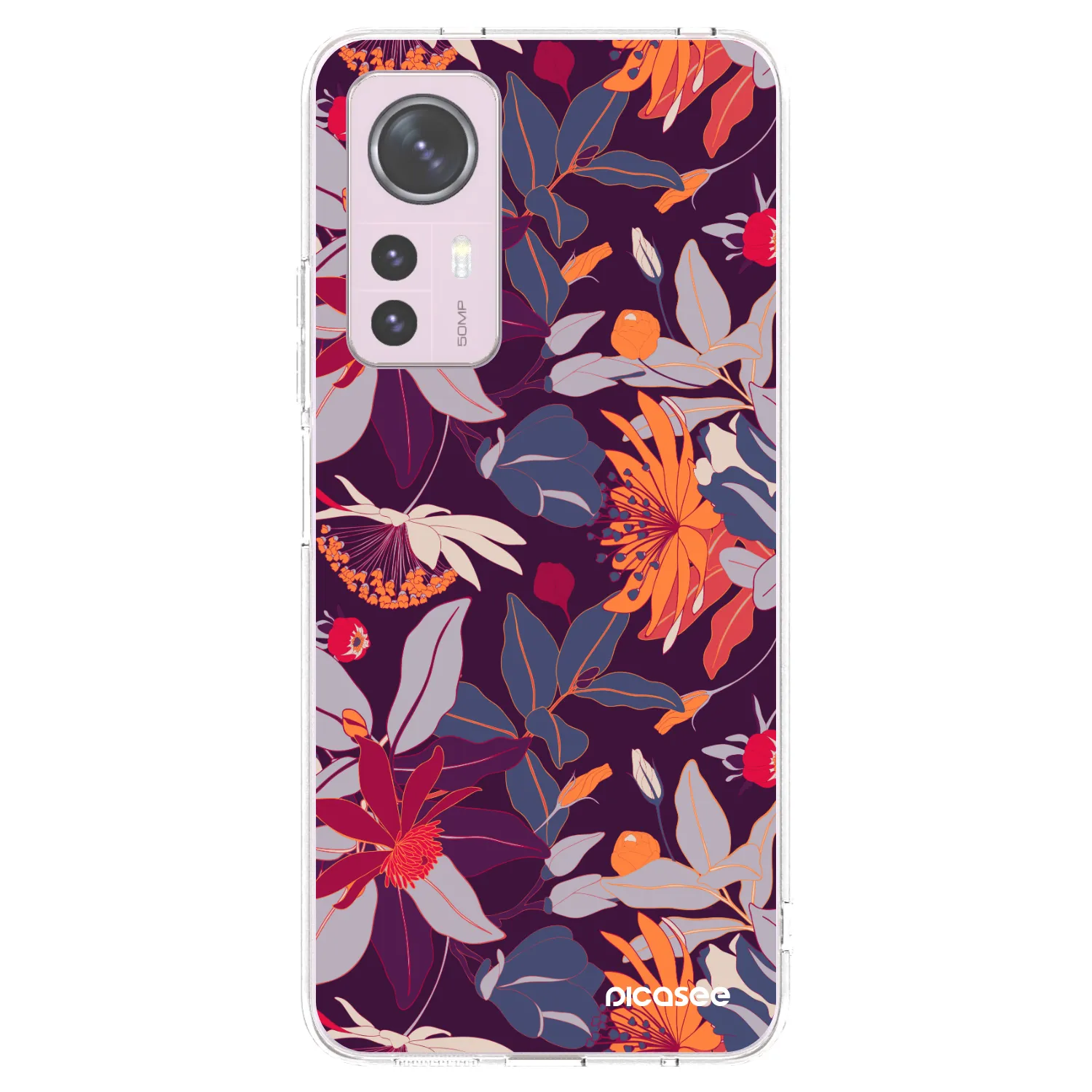 Picasee silikonový průhledný obal pro Xiaomi 12 - Purple Leaf
