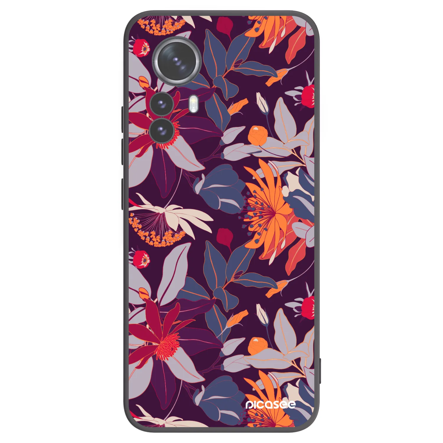 Picasee silikonový černý obal pro Xiaomi 12 Pro - Purple Leaf