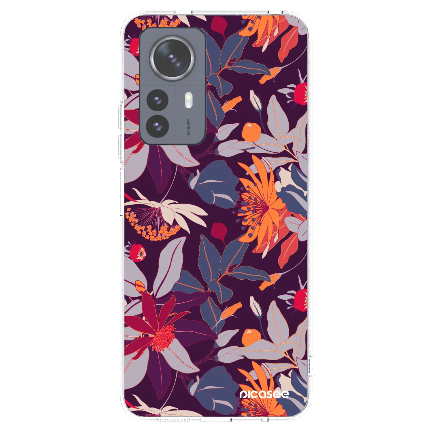 Picasee silikonový průhledný obal pro Xiaomi 12 Pro - Purple Leaf
