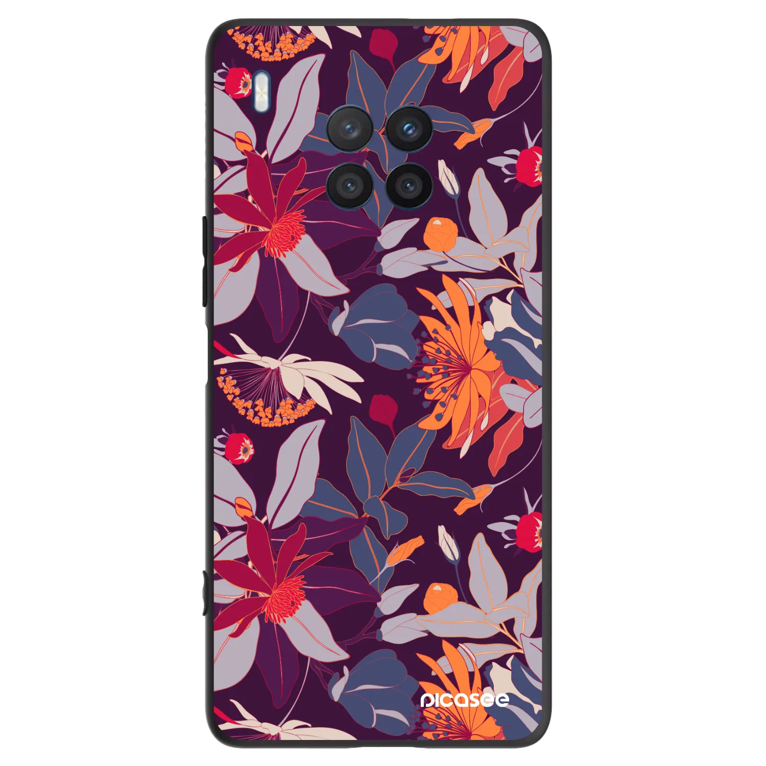 Picasee silikonový černý obal pro Honor 50 Lite - Purple Leaf