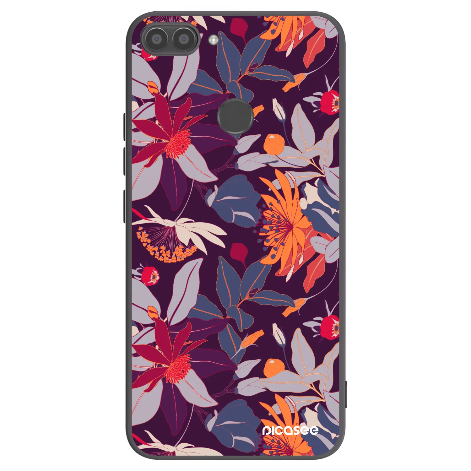 Picasee silikonový černý obal pro Huawei P Smart - Purple Leaf