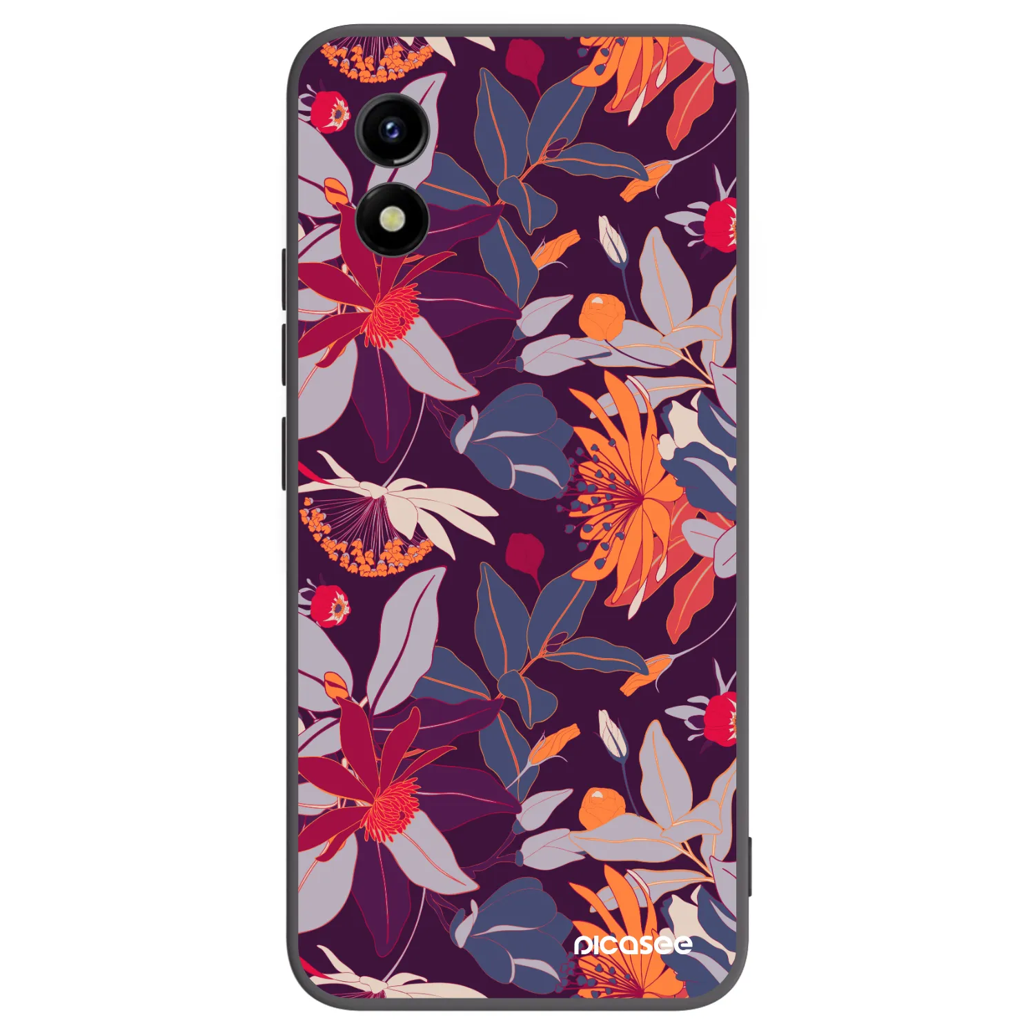 Picasee silikonový černý obal pro Vivo Y01 - Purple Leaf