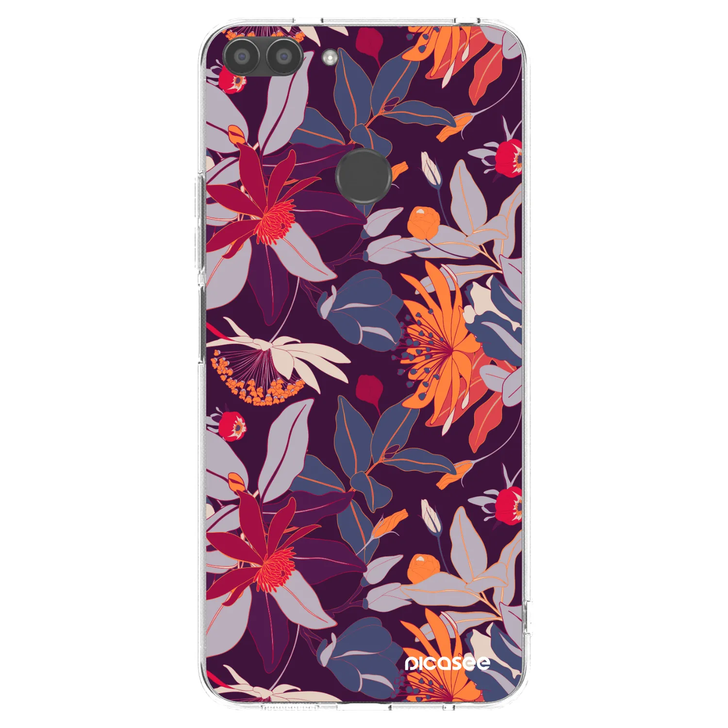Picasee silikonový průhledný obal pro Huawei P Smart - Purple Leaf