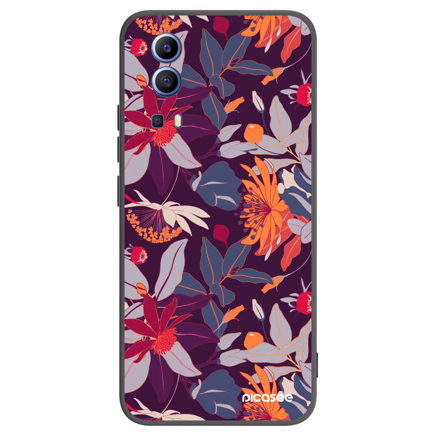 Picasee silikonový černý obal pro Vivo Y52 5G - Purple Leaf