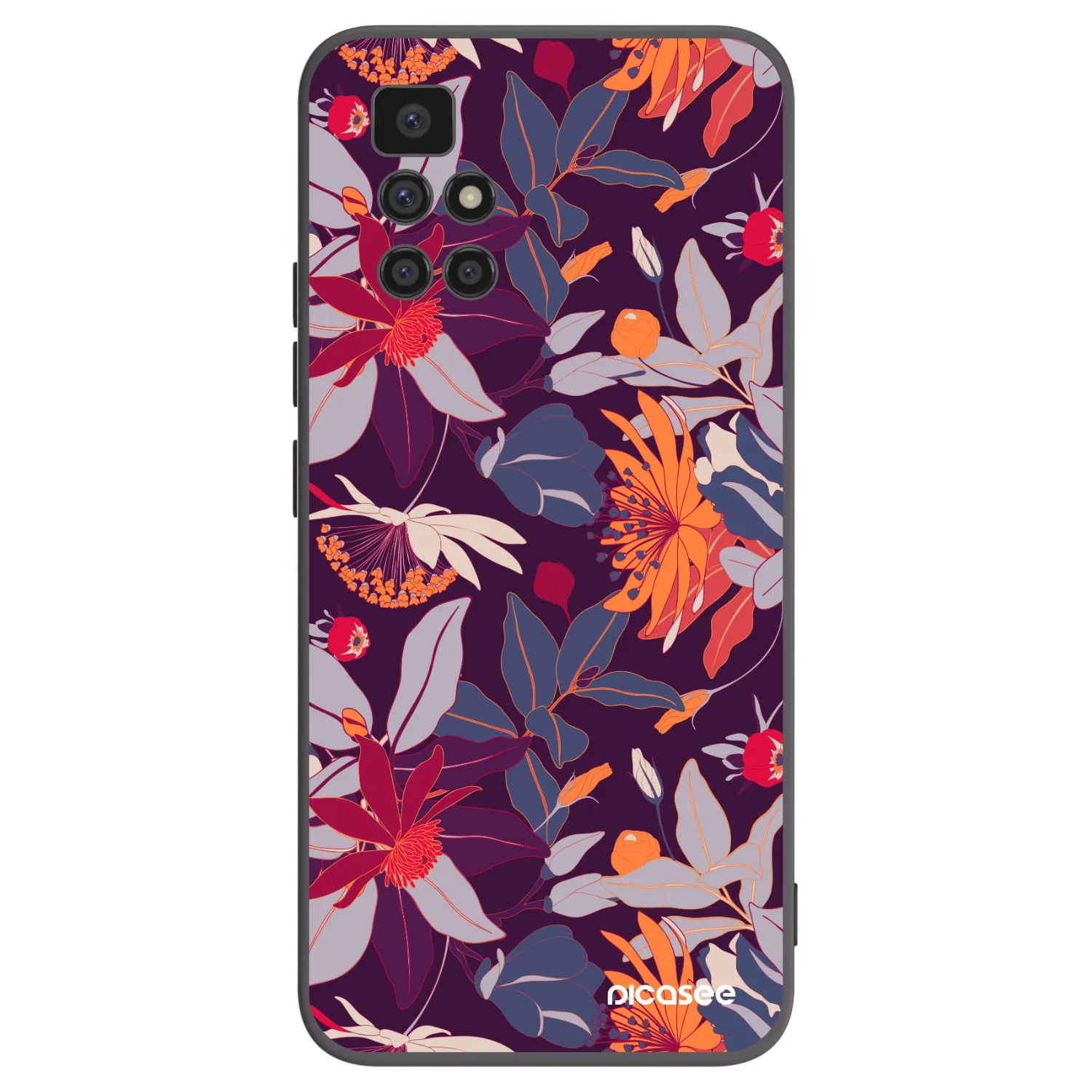 Picasee silikonový černý obal pro Xiaomi Redmi 10 (2022) - Purple Leaf