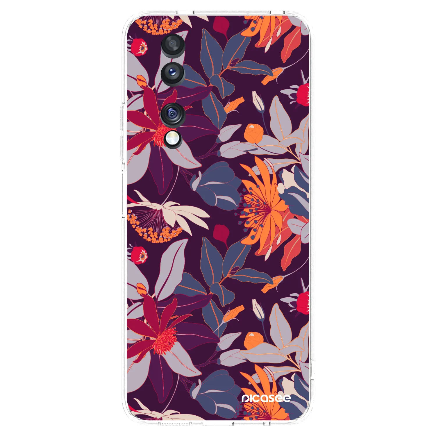 Picasee silikonový průhledný obal pro Honor 70 - Purple Leaf