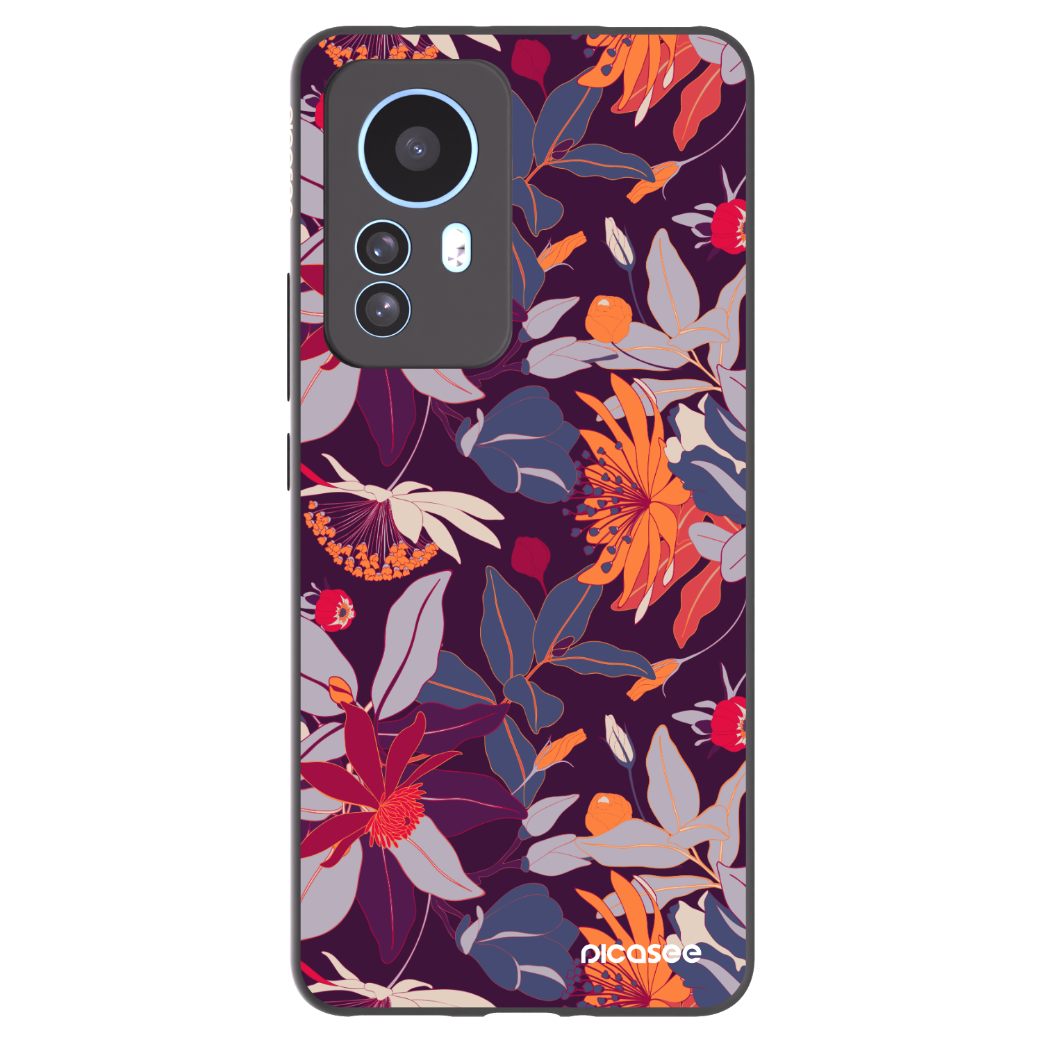 Picasee silikonový černý obal pro Xiaomi 12T Pro - Purple Leaf