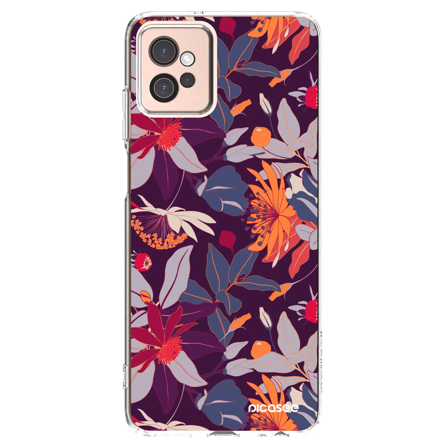 Picasee silikonový průhledný obal pro Motorola Moto G32 - Purple Leaf