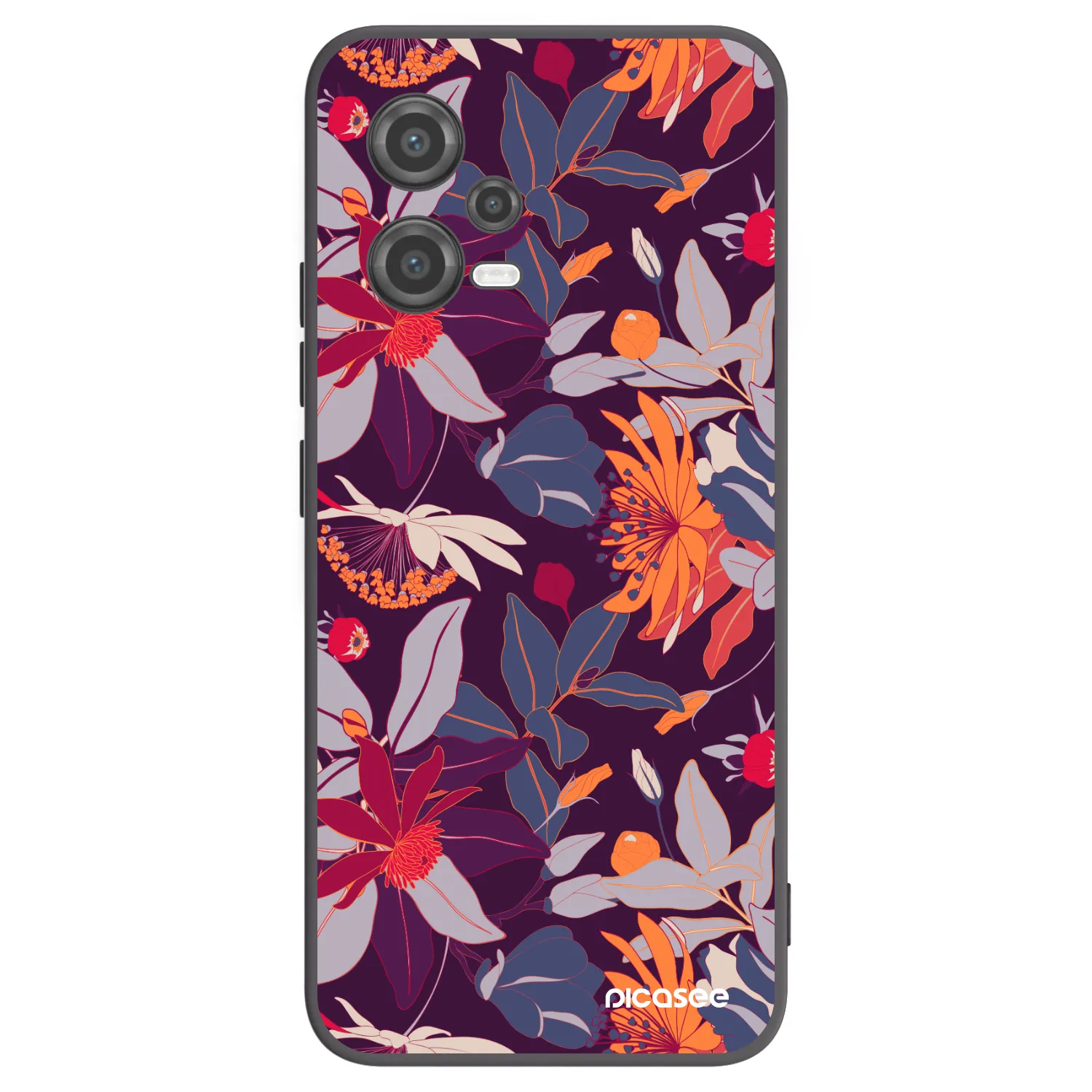 Picasee silikonový černý obal pro Xiaomi Poco X5 - Purple Leaf