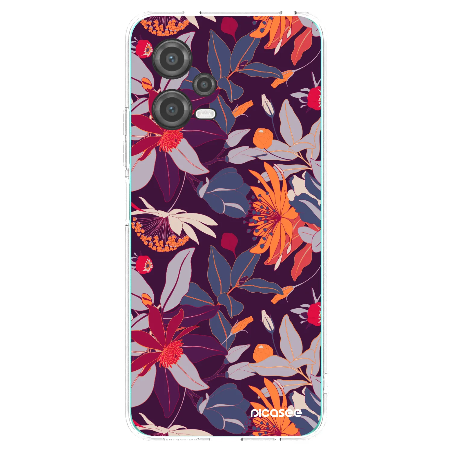 Picasee silikonový průhledný obal pro Xiaomi Poco X5 - Purple Leaf
