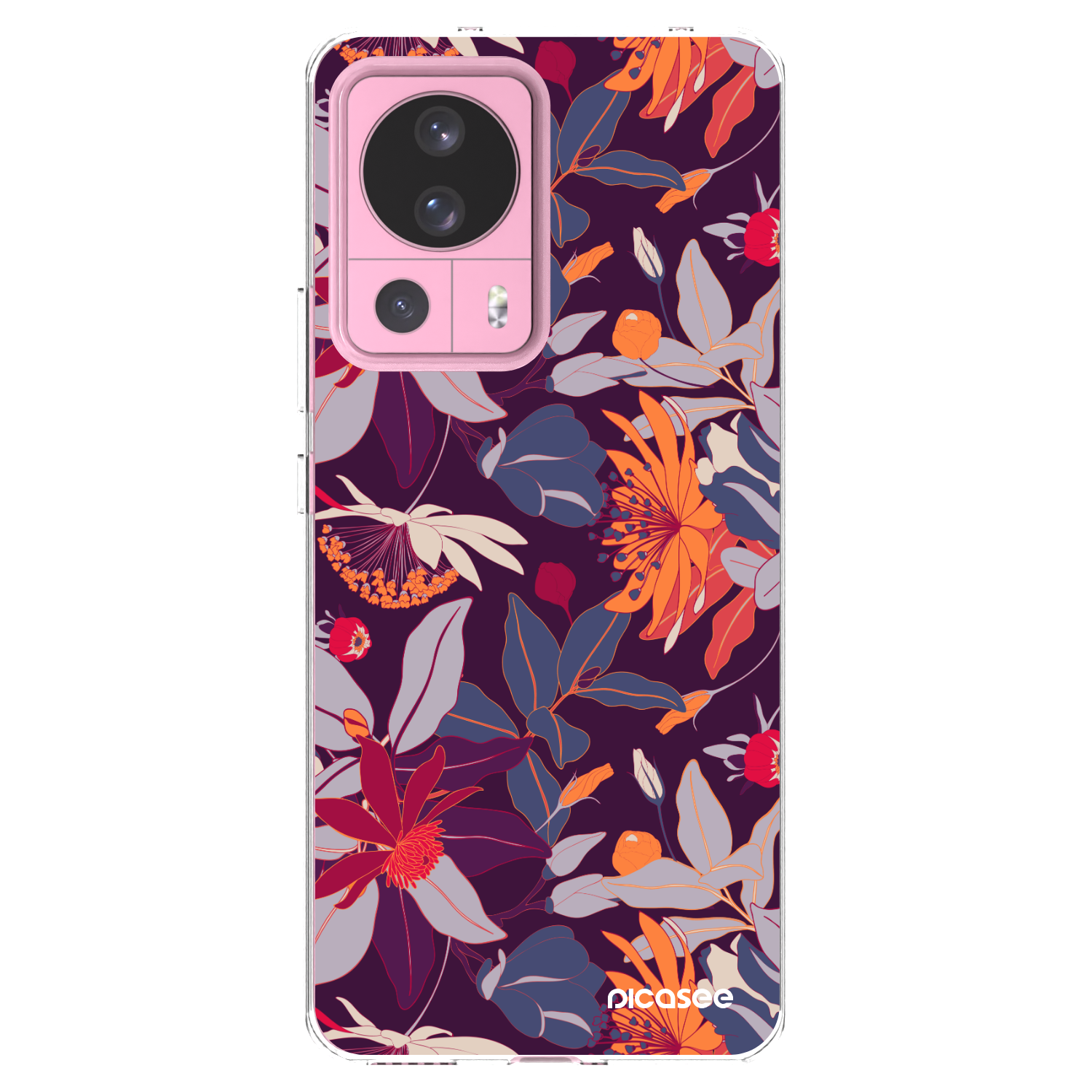 Picasee silikonový průhledný obal pro Xiaomi 13 Lite - Purple Leaf