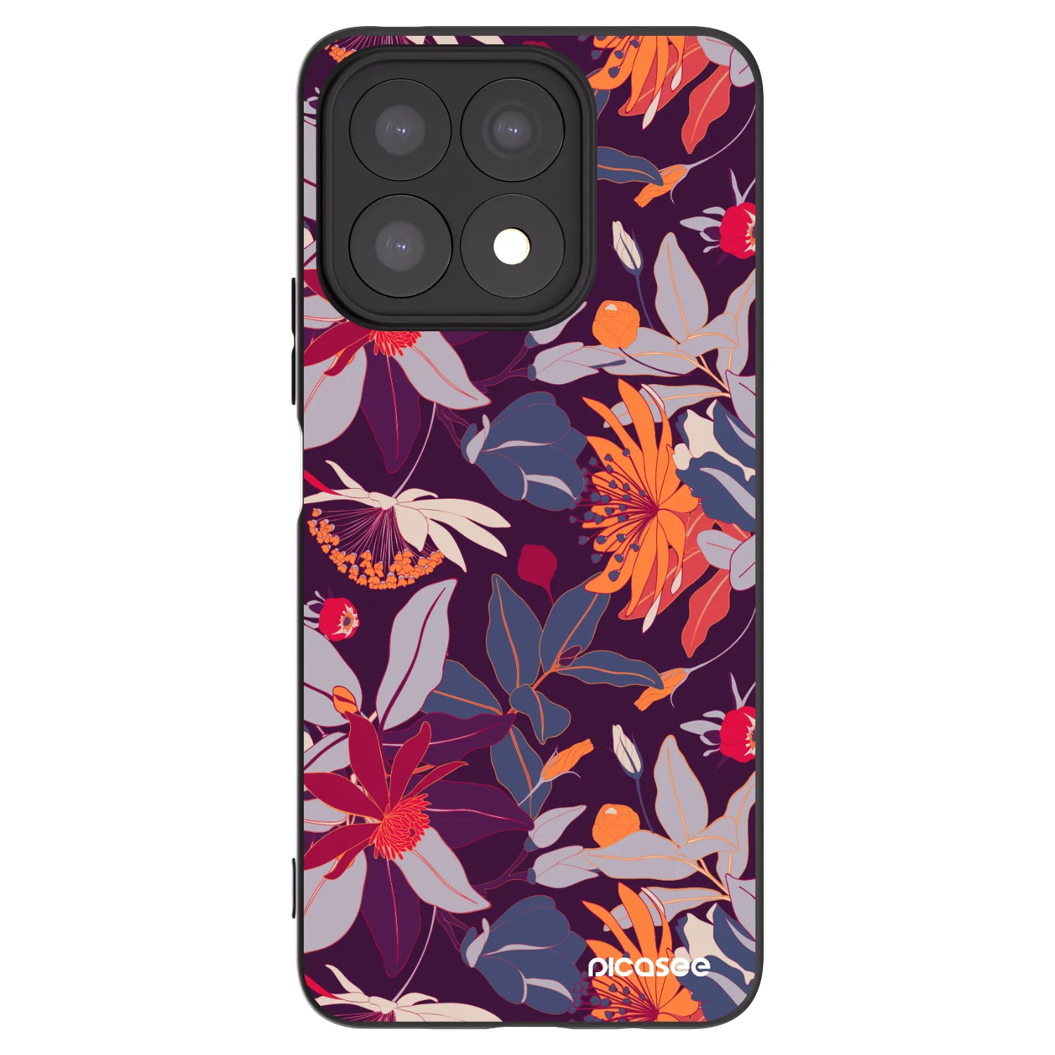 Picasee silikonový černý obal pro Honor X8a - Purple Leaf