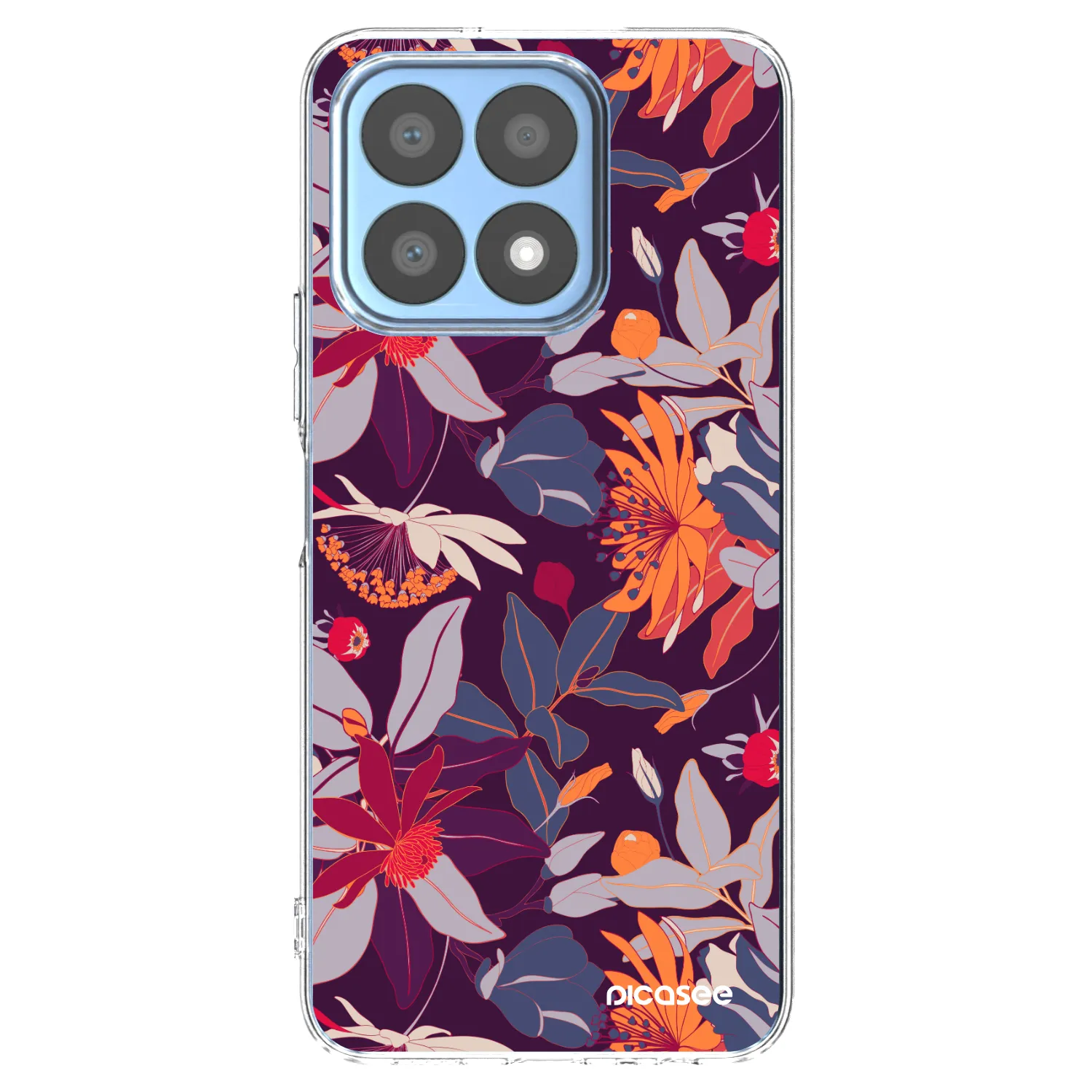 Picasee silikonový průhledný obal pro Honor X8a - Purple Leaf