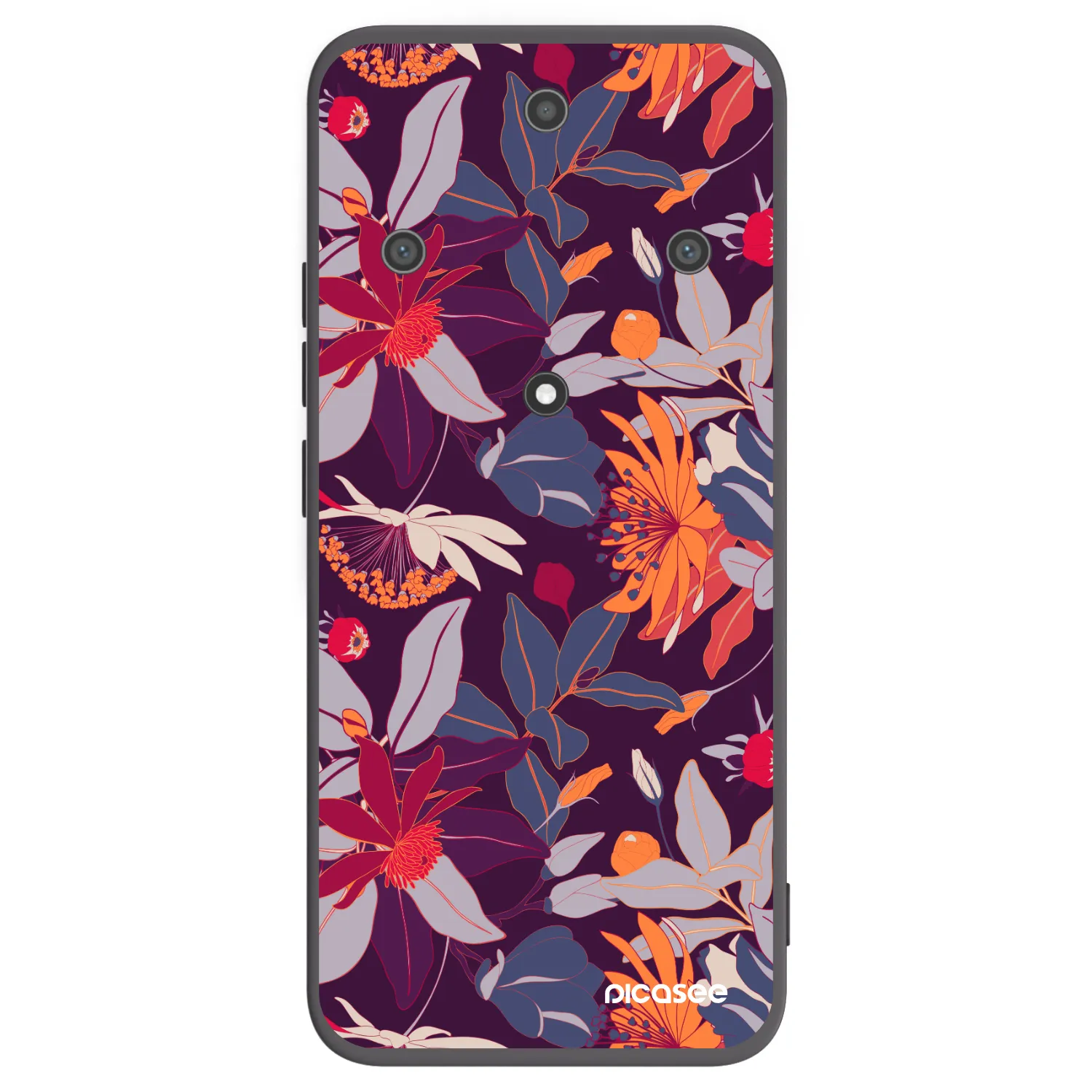 Picasee silikonový černý obal pro Honor Magic5 Lite 5G - Purple Leaf