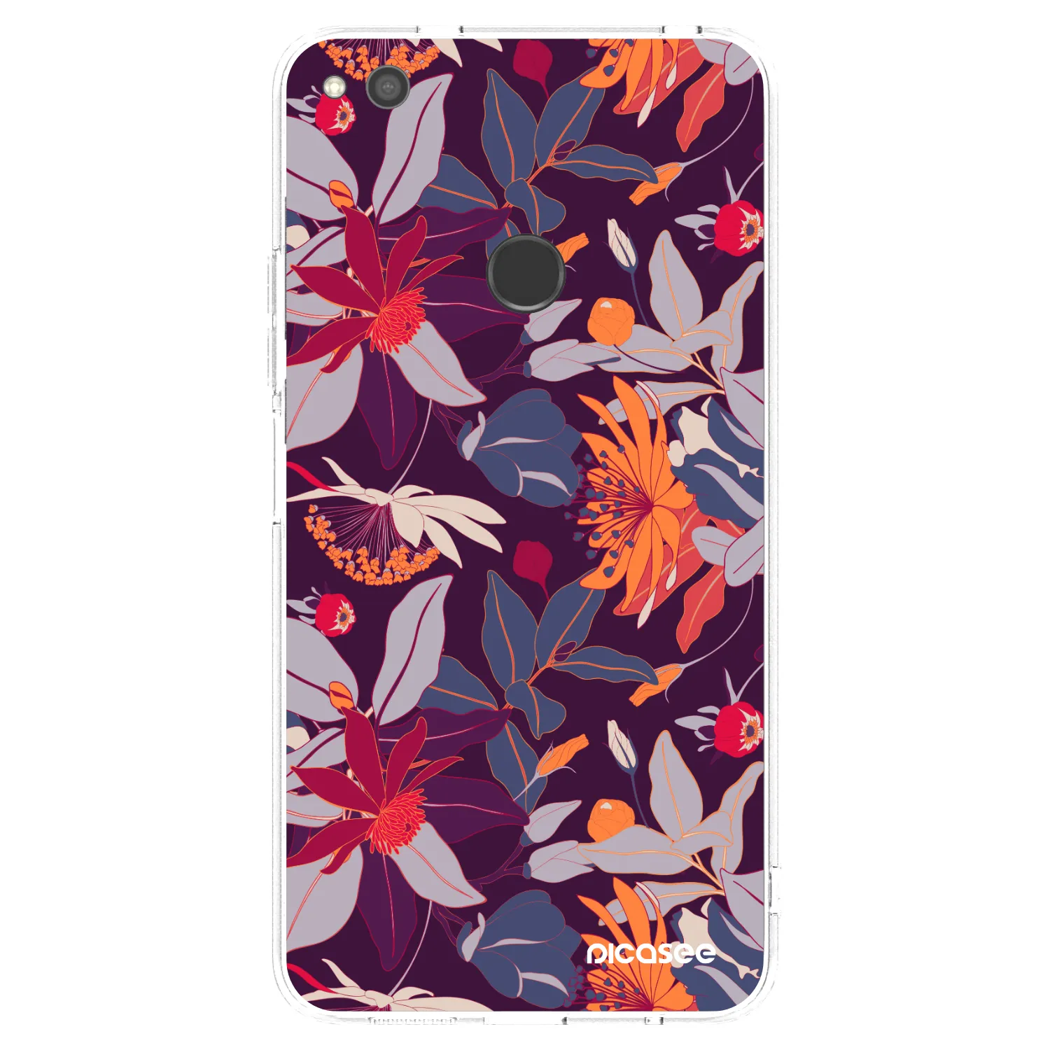 Picasee silikonový průhledný obal pro Huawei P9 Lite 2017 - Purple Leaf