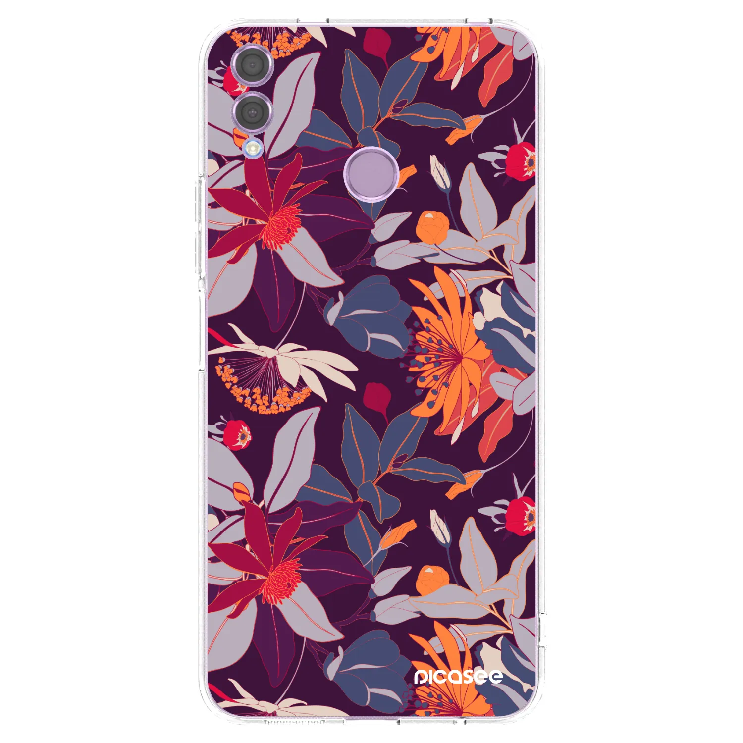 Picasee silikonový průhledný obal pro Honor 8X - Purple Leaf