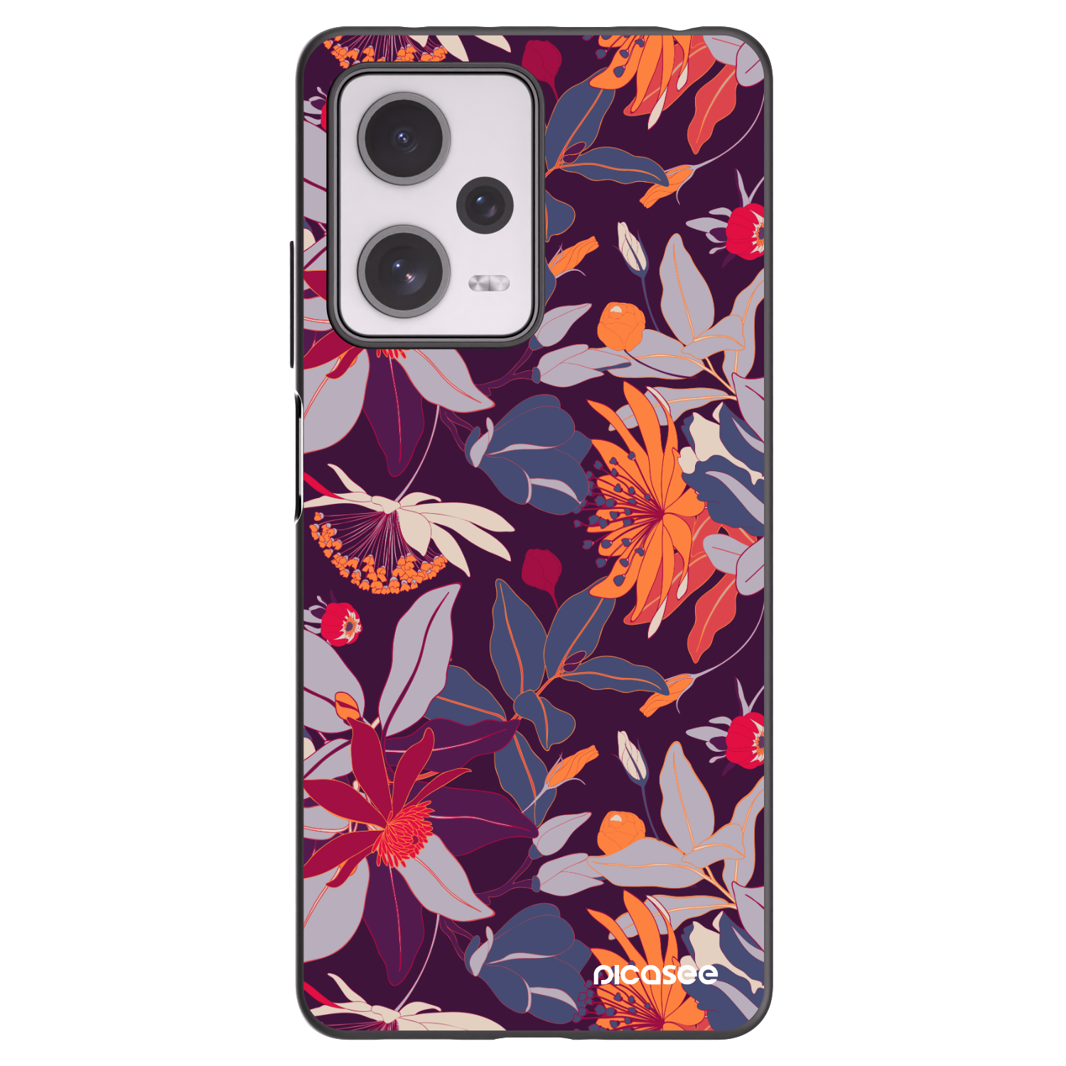 Picasee silikonový černý obal pro Xiaomi Redmi Note 12 Pro+ 5G - Purple Leaf