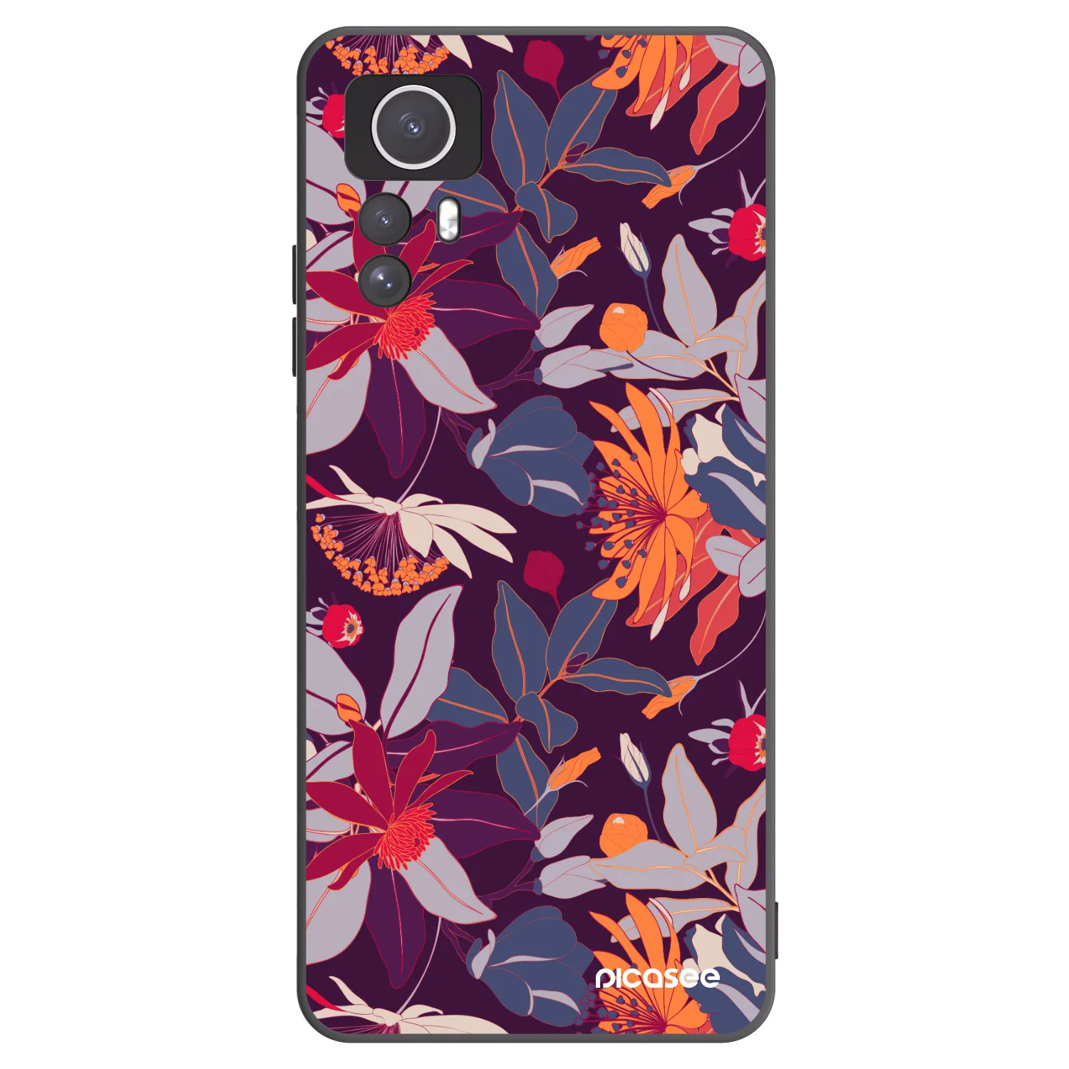 Picasee silikonový černý obal pro Xiaomi Redmi Note 12S - Purple Leaf