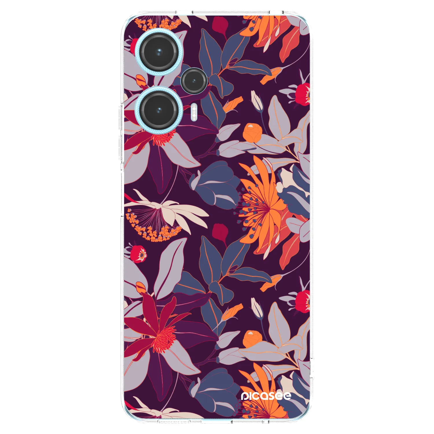 Picasee silikonový průhledný obal pro Xiaomi Poco F5 - Purple Leaf