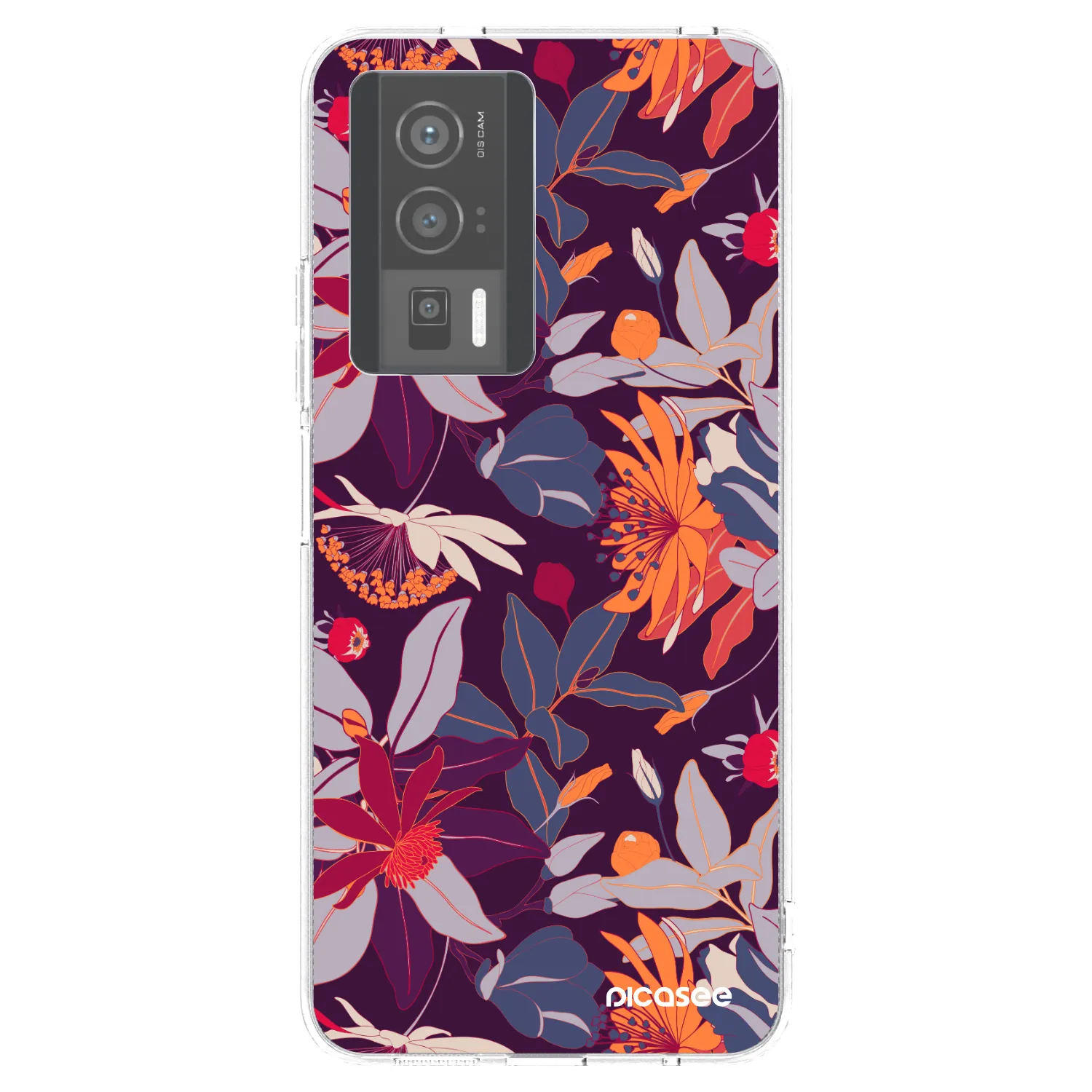 Picasee silikonový průhledný obal pro Xiaomi Poco F5 Pro 5G - Purple Leaf