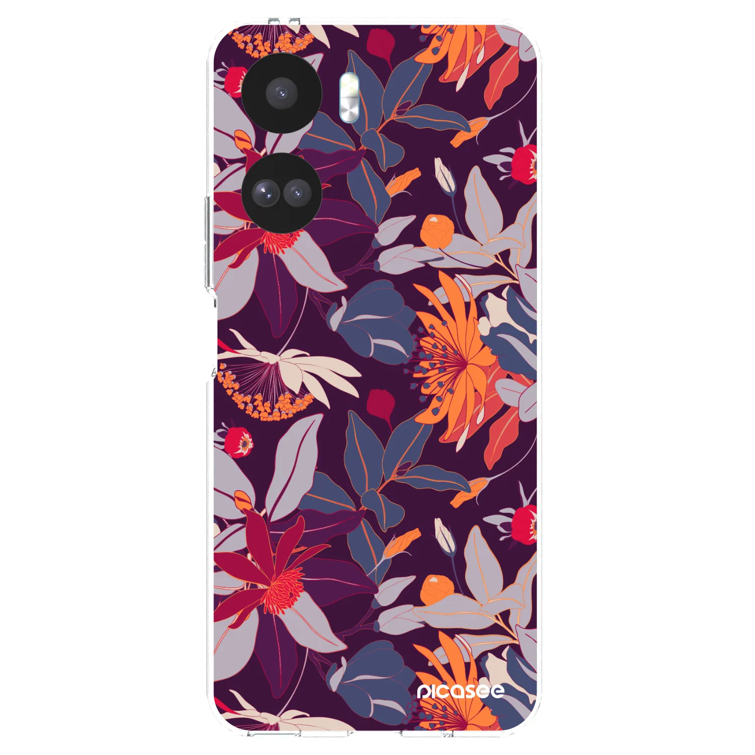 Picasee silikonový průhledný obal pro Honor 90 Lite 5G - Purple Leaf