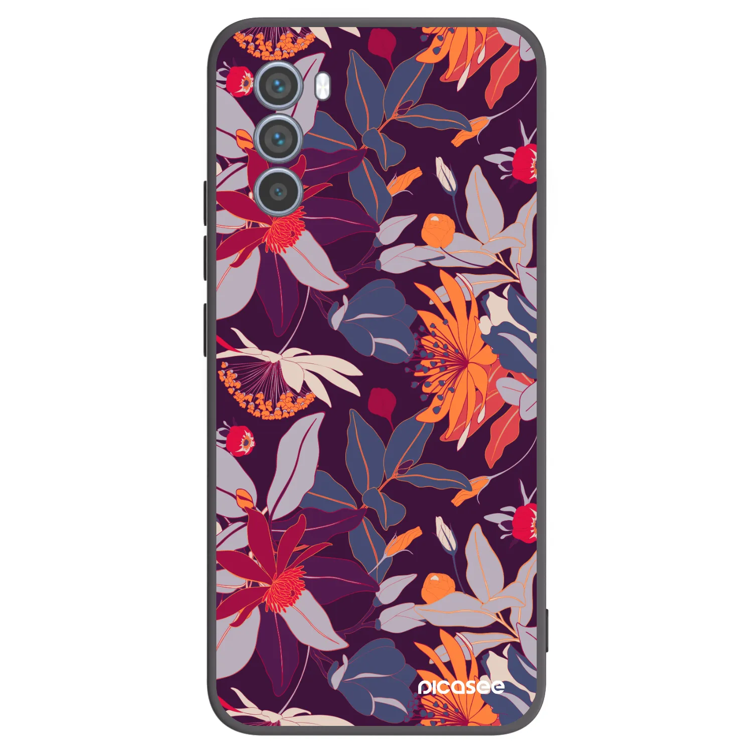 Picasee silikonový černý obal pro Motorola Moto G62 - Purple Leaf