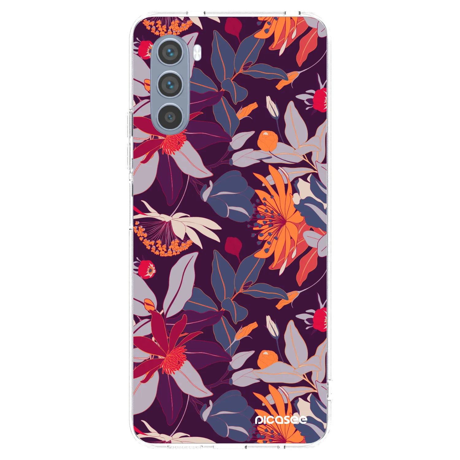 Picasee silikonový průhledný obal pro Motorola Moto G62 - Purple Leaf