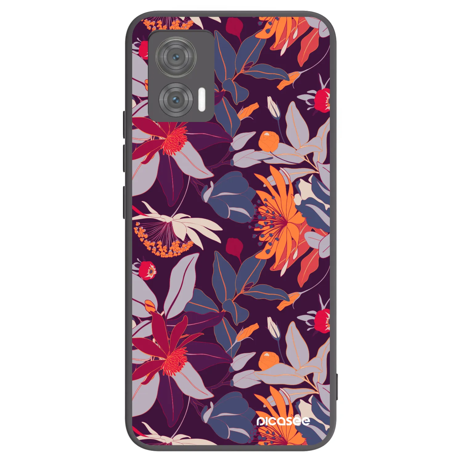 Picasee silikonový černý obal pro Motorola Edge 30 Neo - Purple Leaf