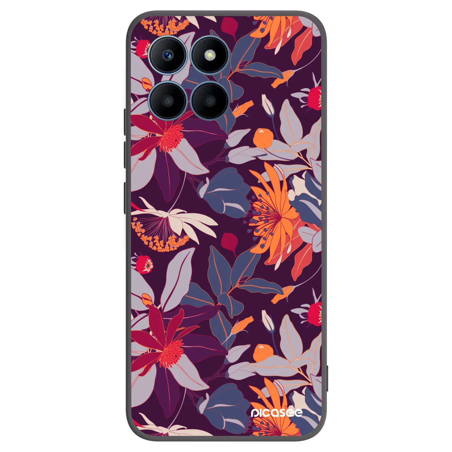 Picasee silikonový černý obal pro Honor 70 Lite - Purple Leaf