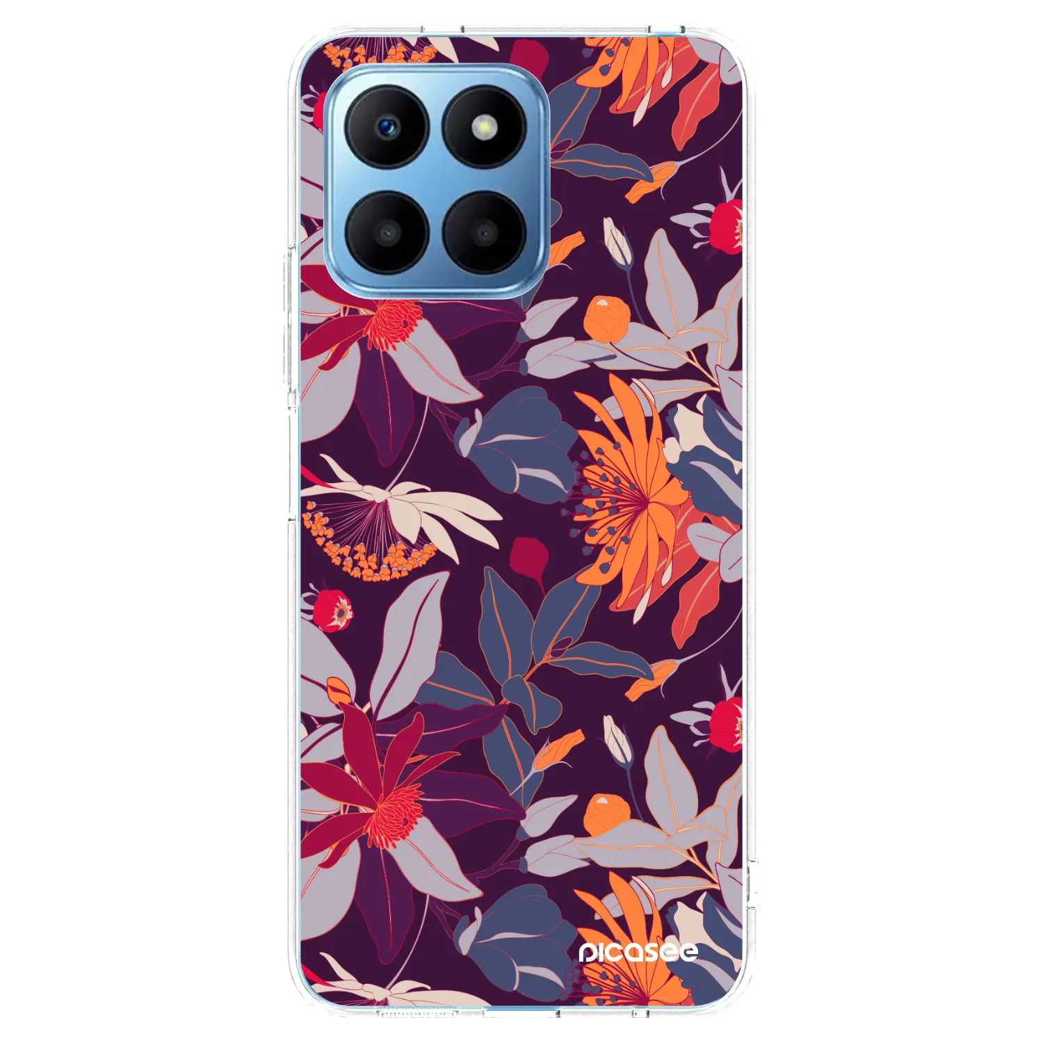 Picasee silikonový průhledný obal pro Honor 70 Lite - Purple Leaf