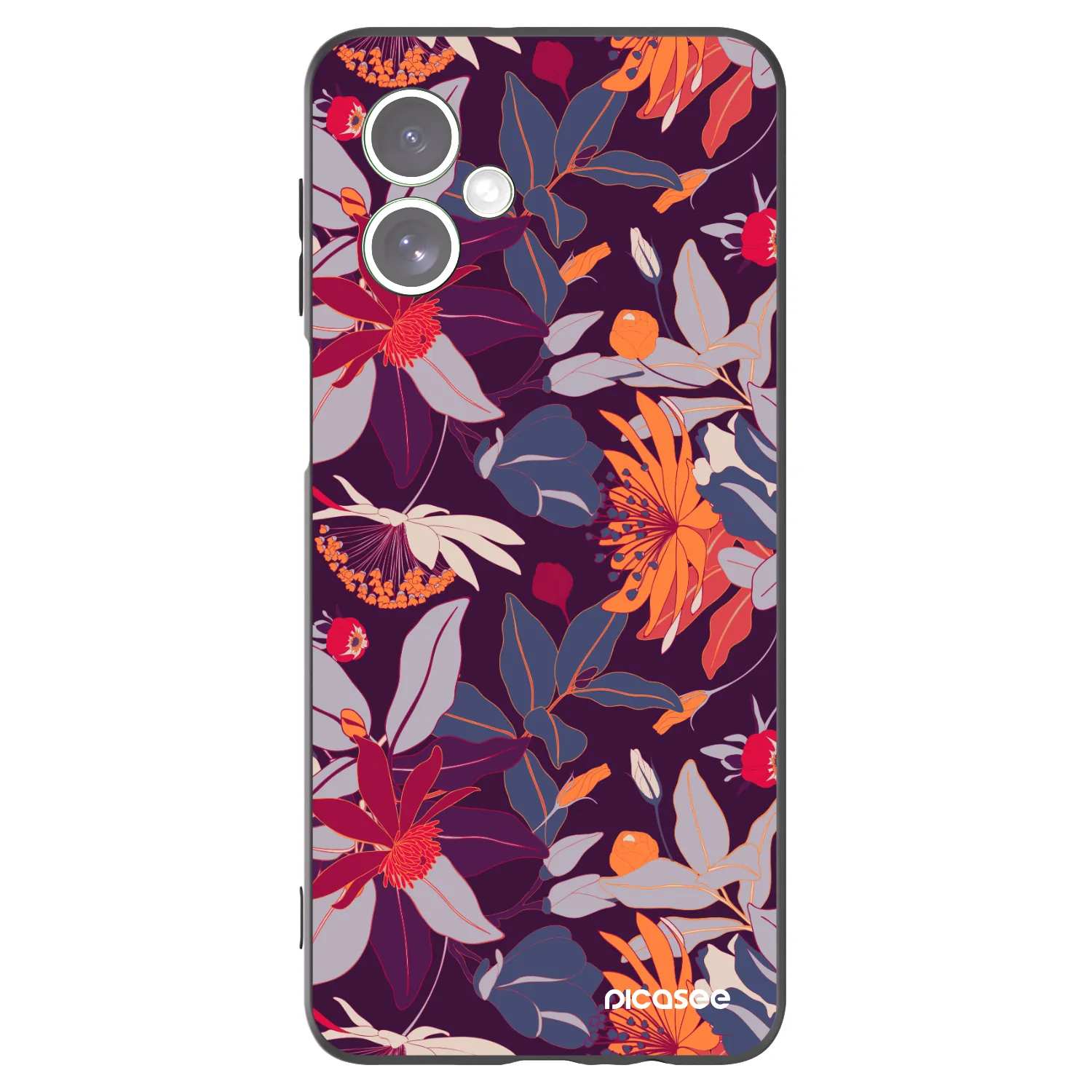Picasee silikonový černý obal pro Motorola Moto G54 5G - Purple Leaf