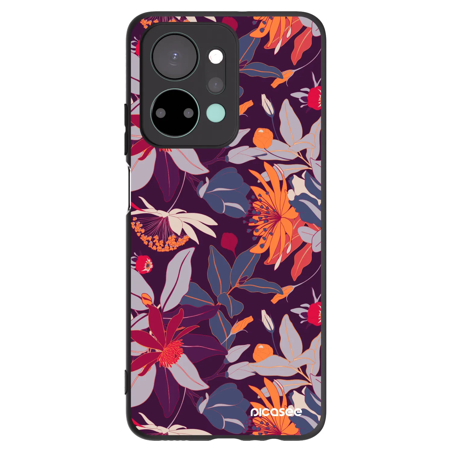 Picasee silikonový černý obal pro Honor X7a - Purple Leaf