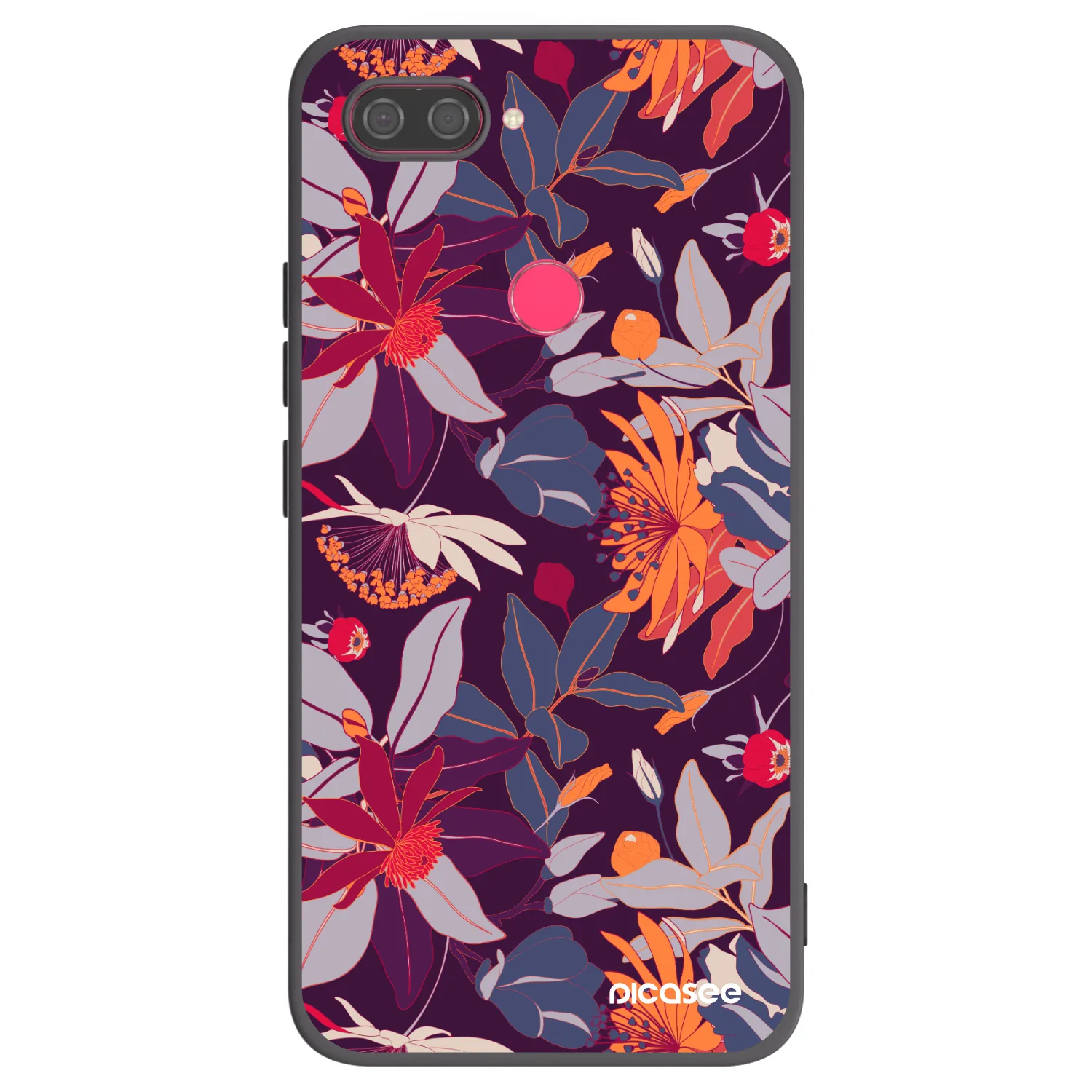 Picasee silikonový černý obal pro Xiaomi Mi 8 Lite - Purple Leaf