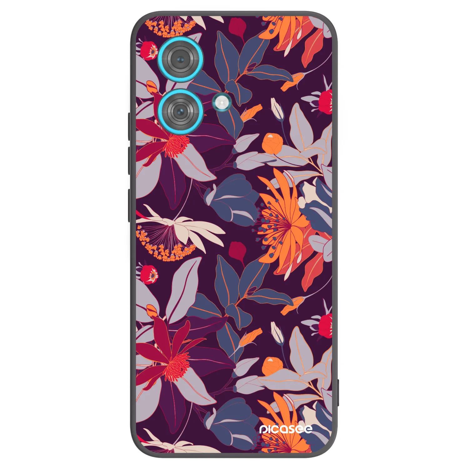 Picasee silikonový černý obal pro Motorola Edge 40 Neo - Purple Leaf
