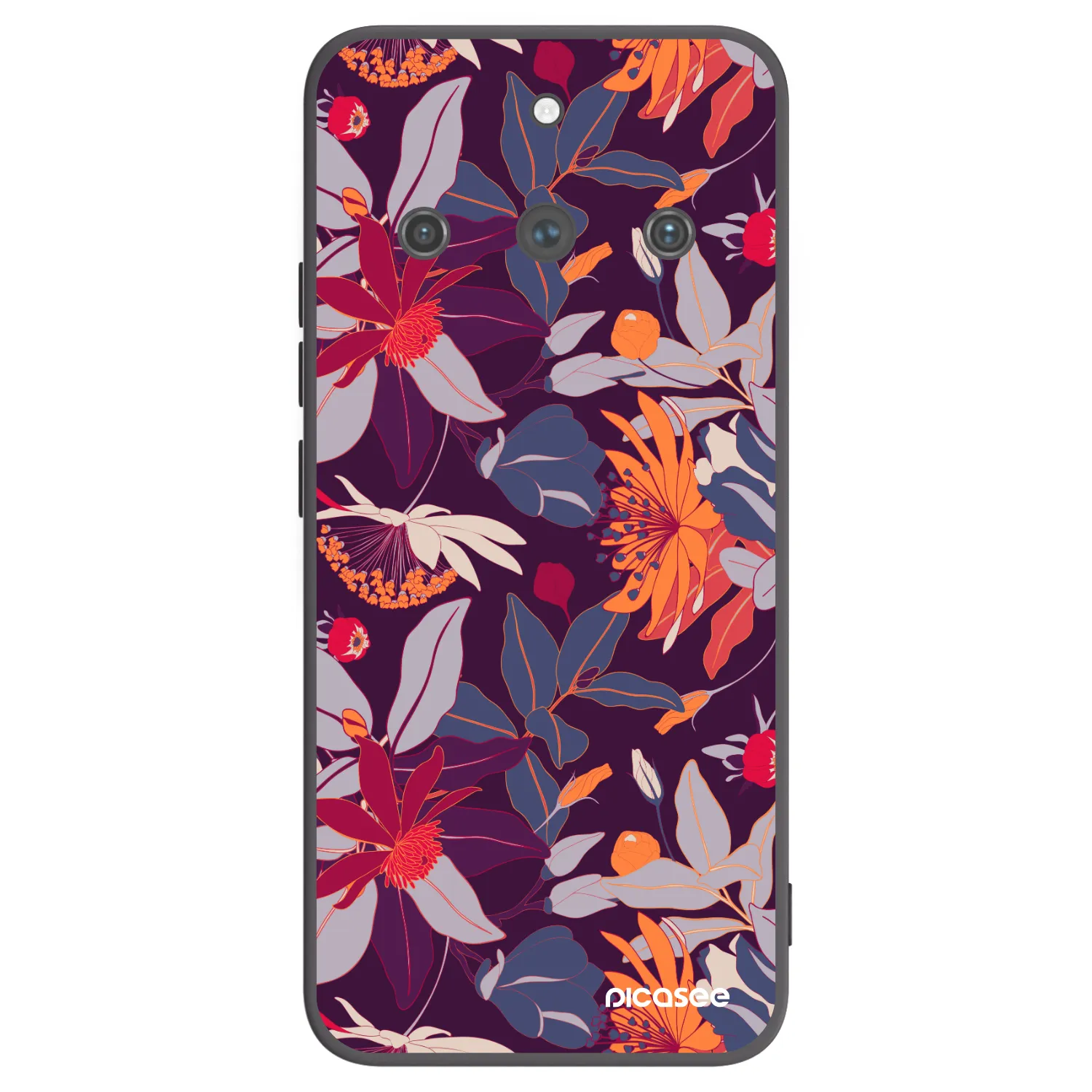 Picasee silikonový černý obal pro Realme 11 Pro+ - Purple Leaf