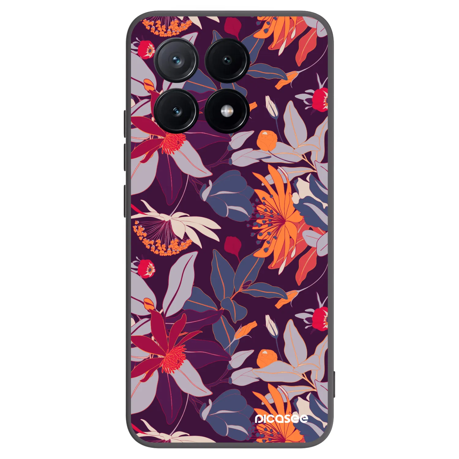 Picasee silikonový černý obal pro Xiaomi Poco X6 Pro - Purple Leaf