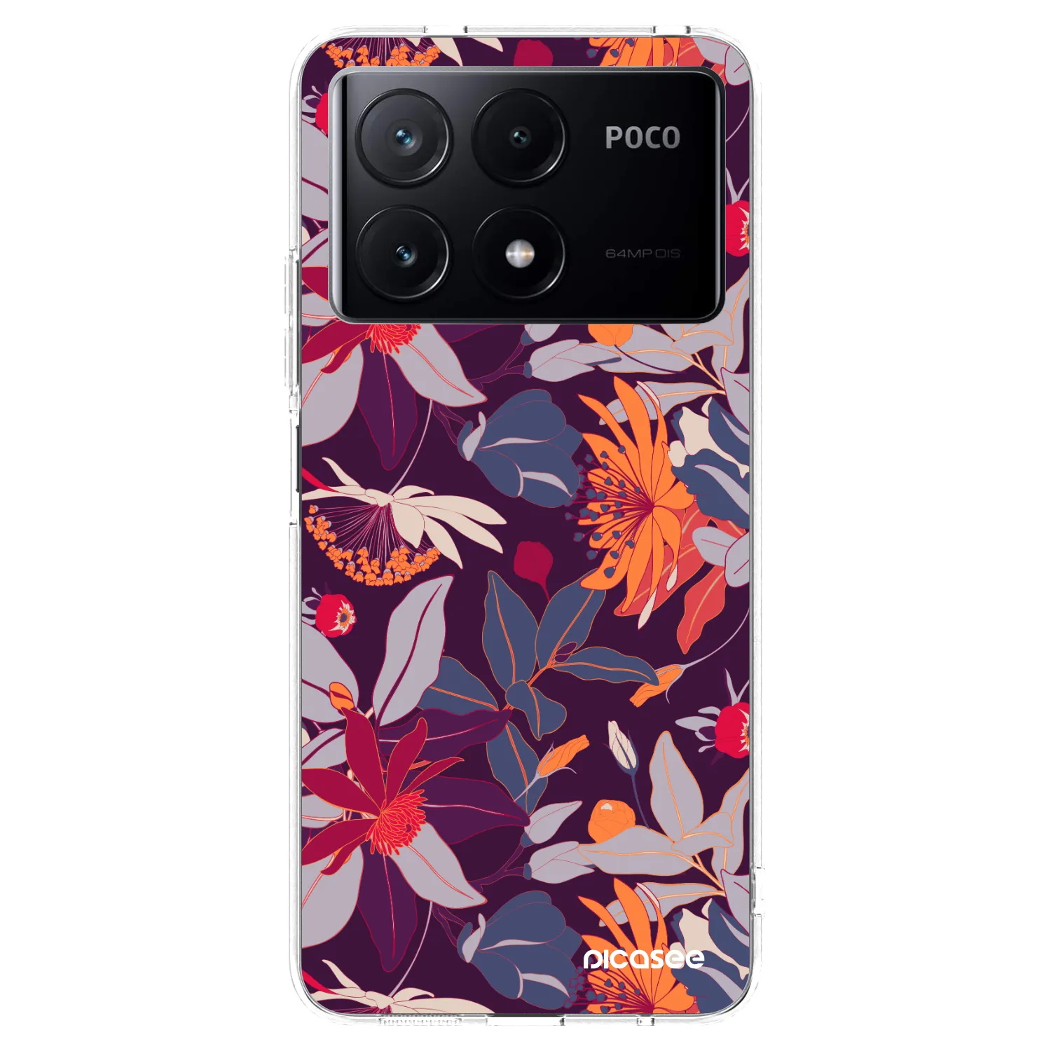 Picasee silikonový průhledný obal pro Xiaomi Poco X6 Pro - Purple Leaf