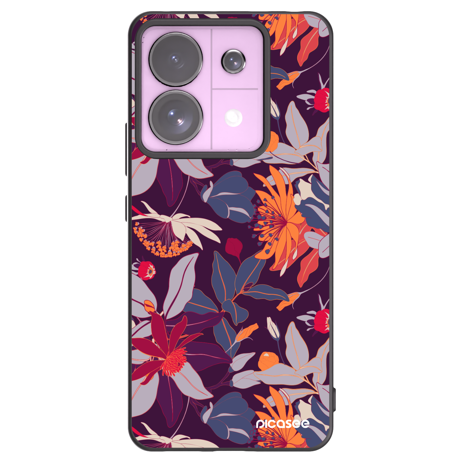 Picasee silikonový černý obal pro Xiaomi Redmi Note 13 Pro 5G - Purple Leaf