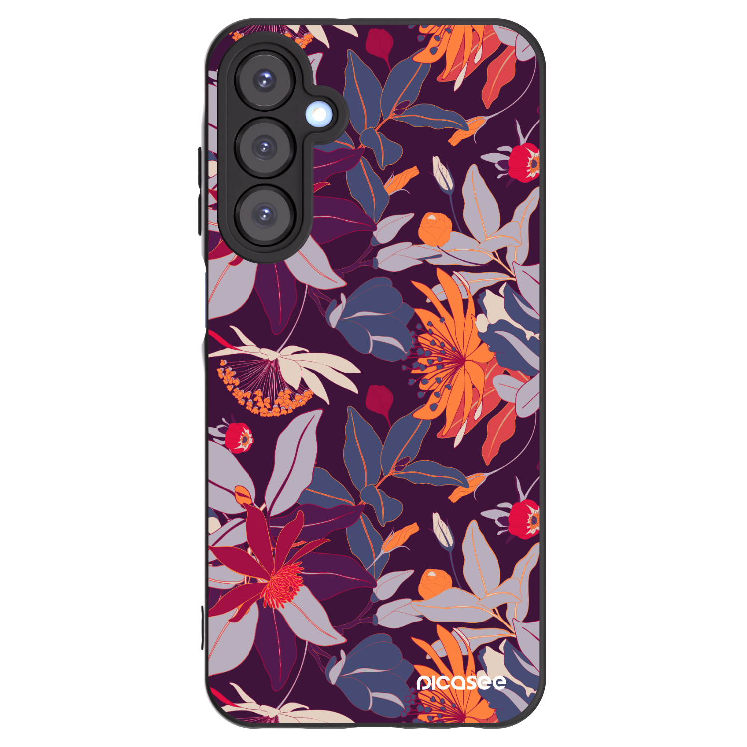 Picasee silikonový černý obal pro Samsung Galaxy A25 A256B 5G - Purple Leaf