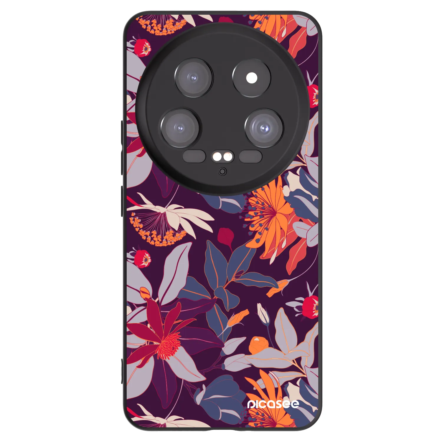 Picasee silikonový černý obal pro Xiaomi 14 Ultra - Purple Leaf