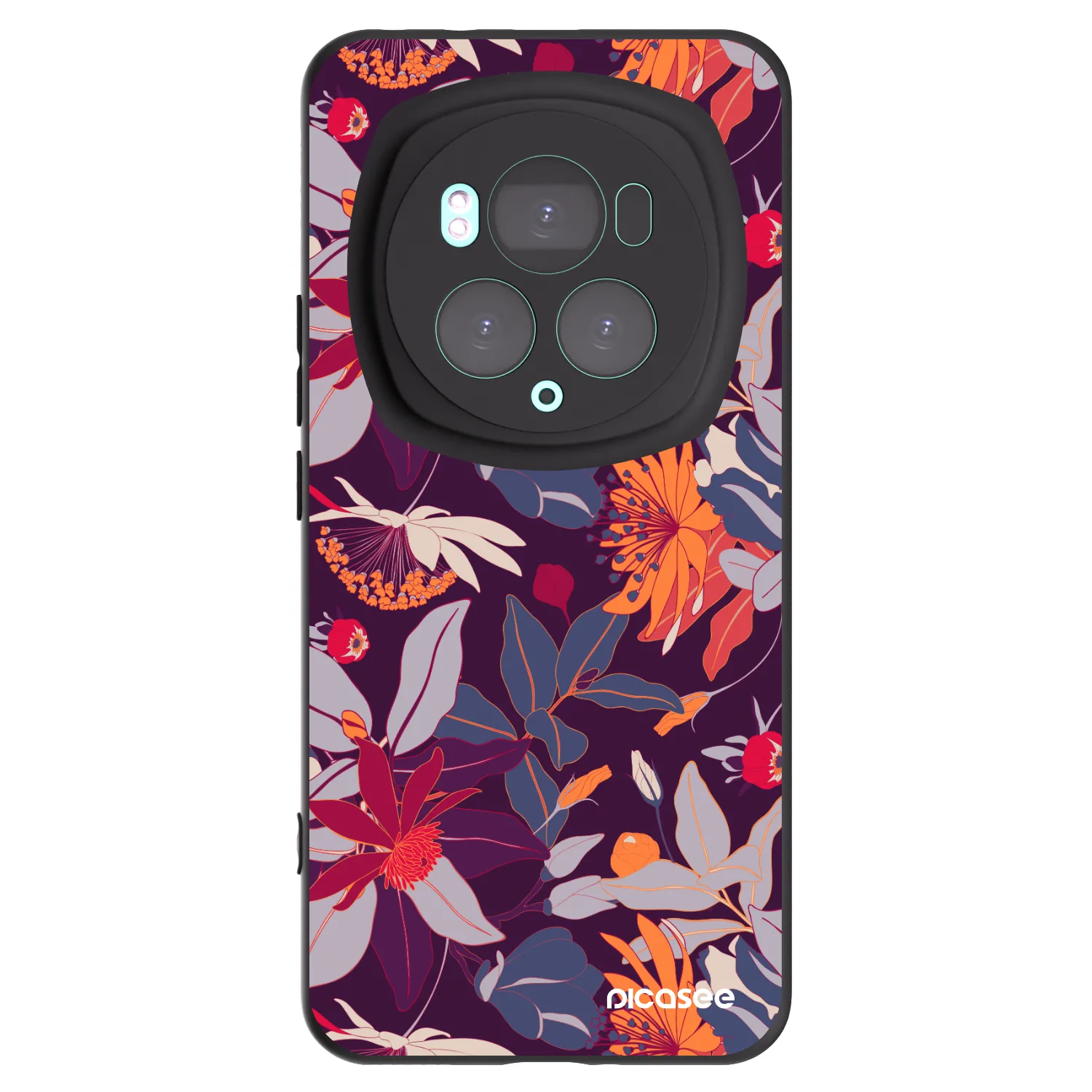 Picasee silikonový černý obal pro Honor Magic6 Pro - Purple Leaf