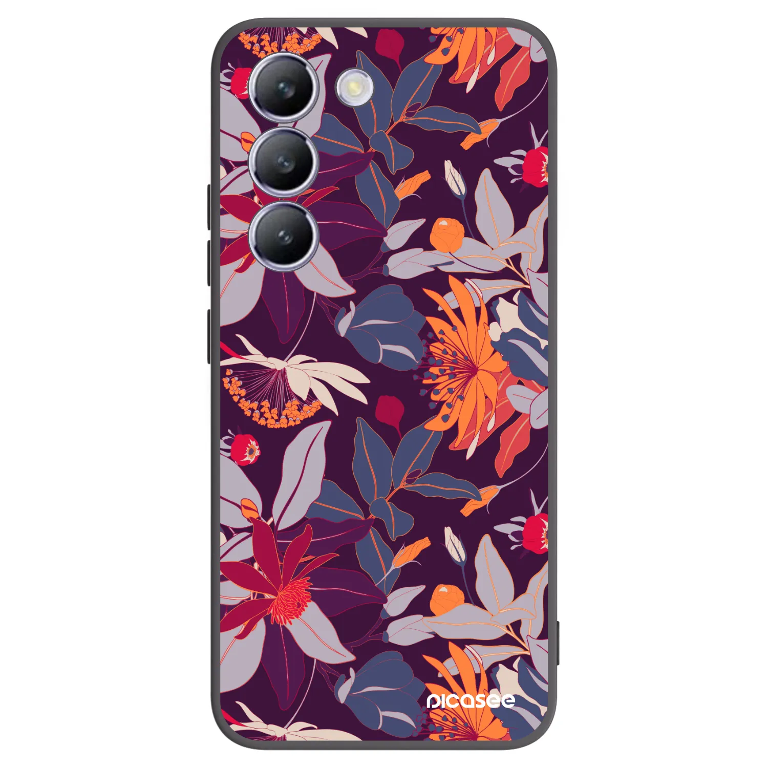 Picasee silikonový černý obal pro Vivo V40 SE 5G - Purple Leaf