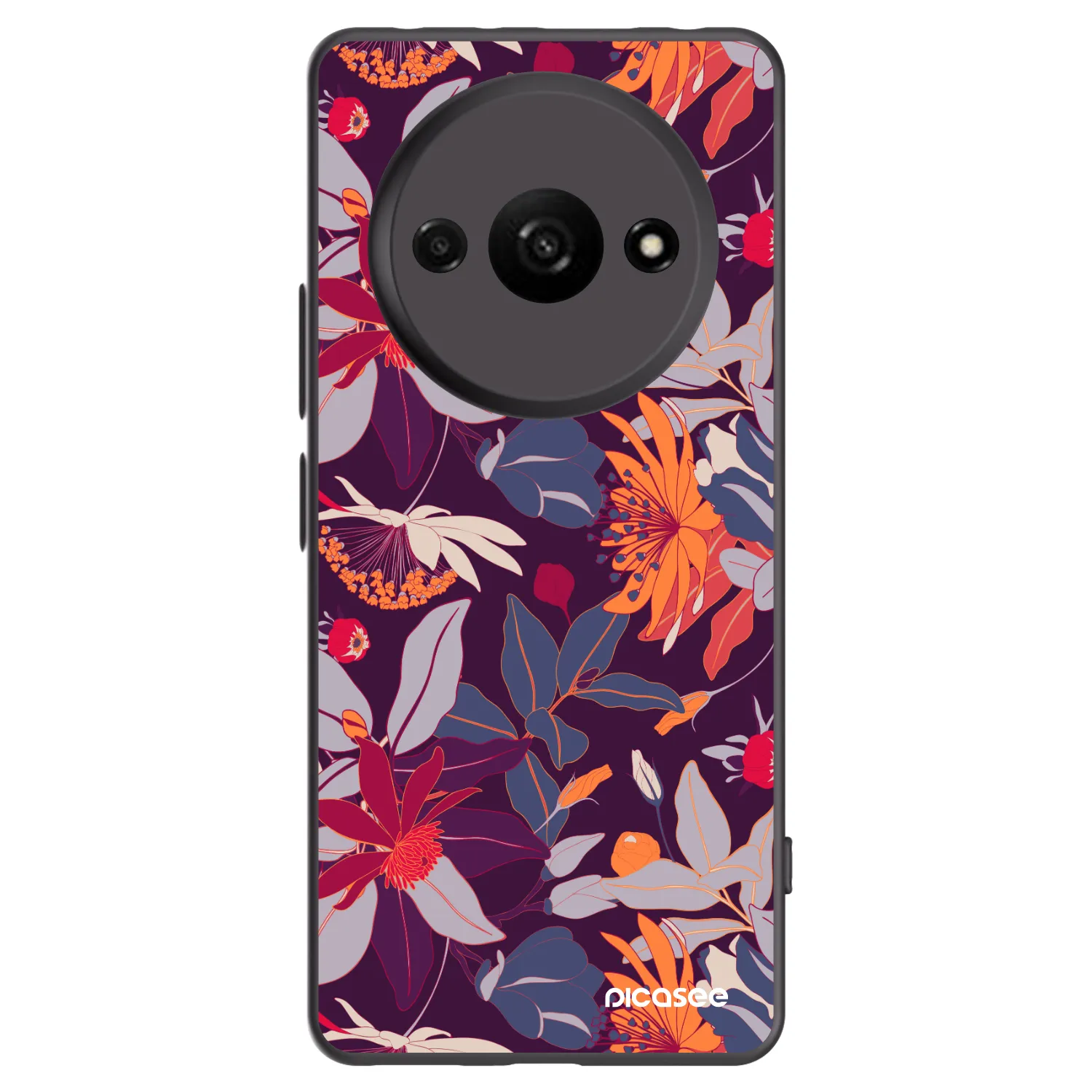 Picasee silikonový černý obal pro Xiaomi Redmi A3 - Purple Leaf